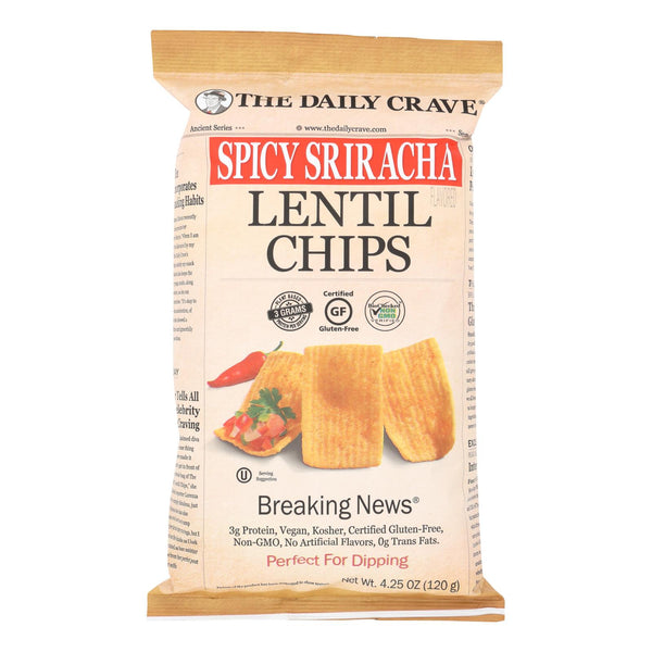 The Daily Crave Spicy Sriracha Lentil Chips - Case Of 8 - 4.25 Oz - GreatEagleInc