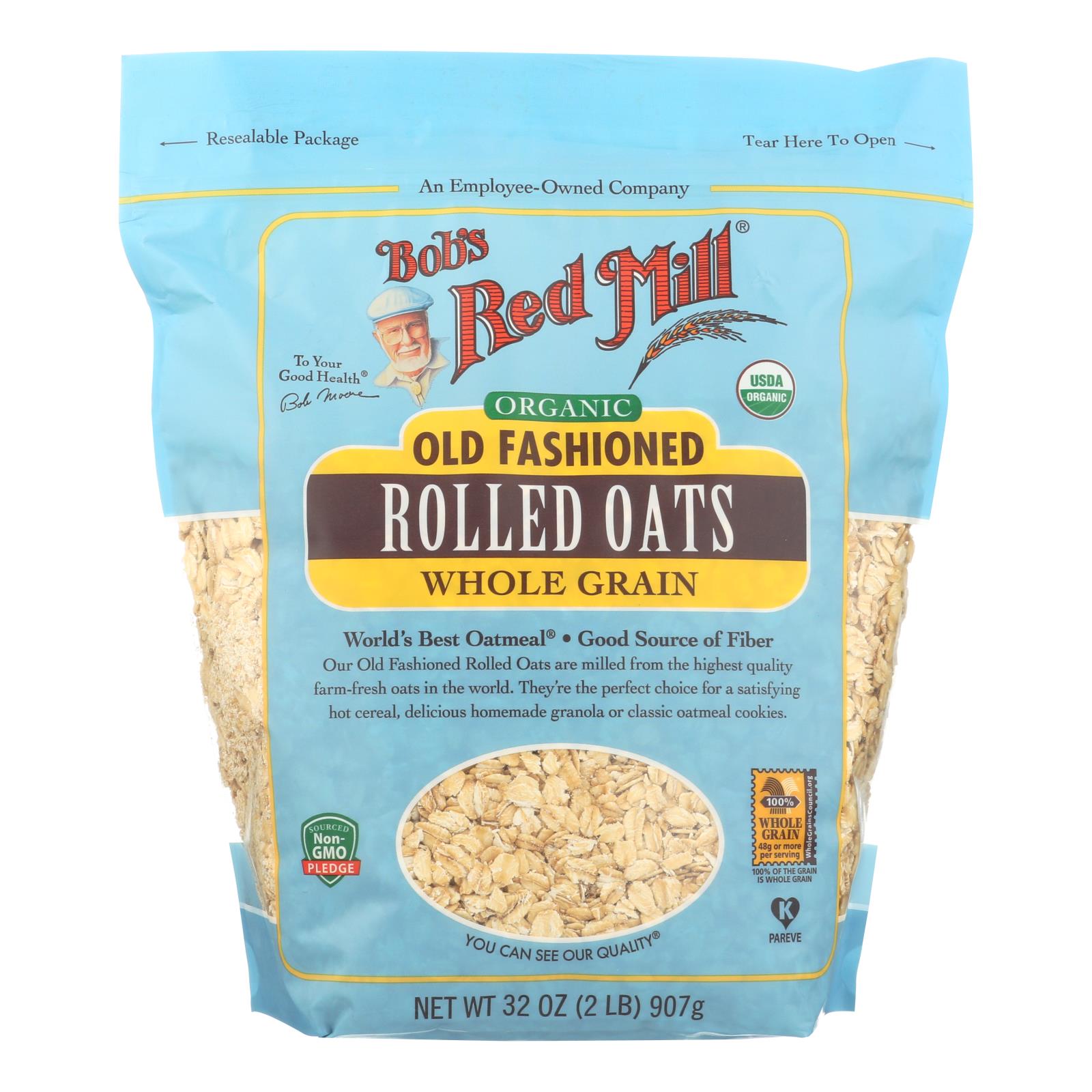 Bob's Red Mill - Oats - Organic Old Fashioned Rolled Oats - Case Of 4 - 32 Oz. - GreatEagleInc