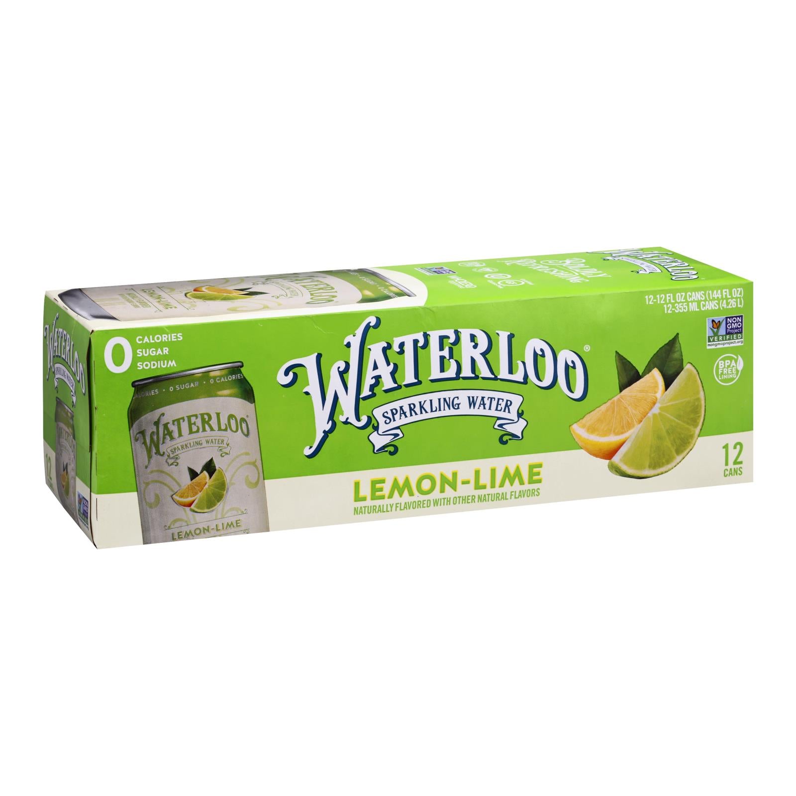 Waterloo's Lime Sparkling Water  - Case Of 2 - 12/12 Fz - GreatEagleInc