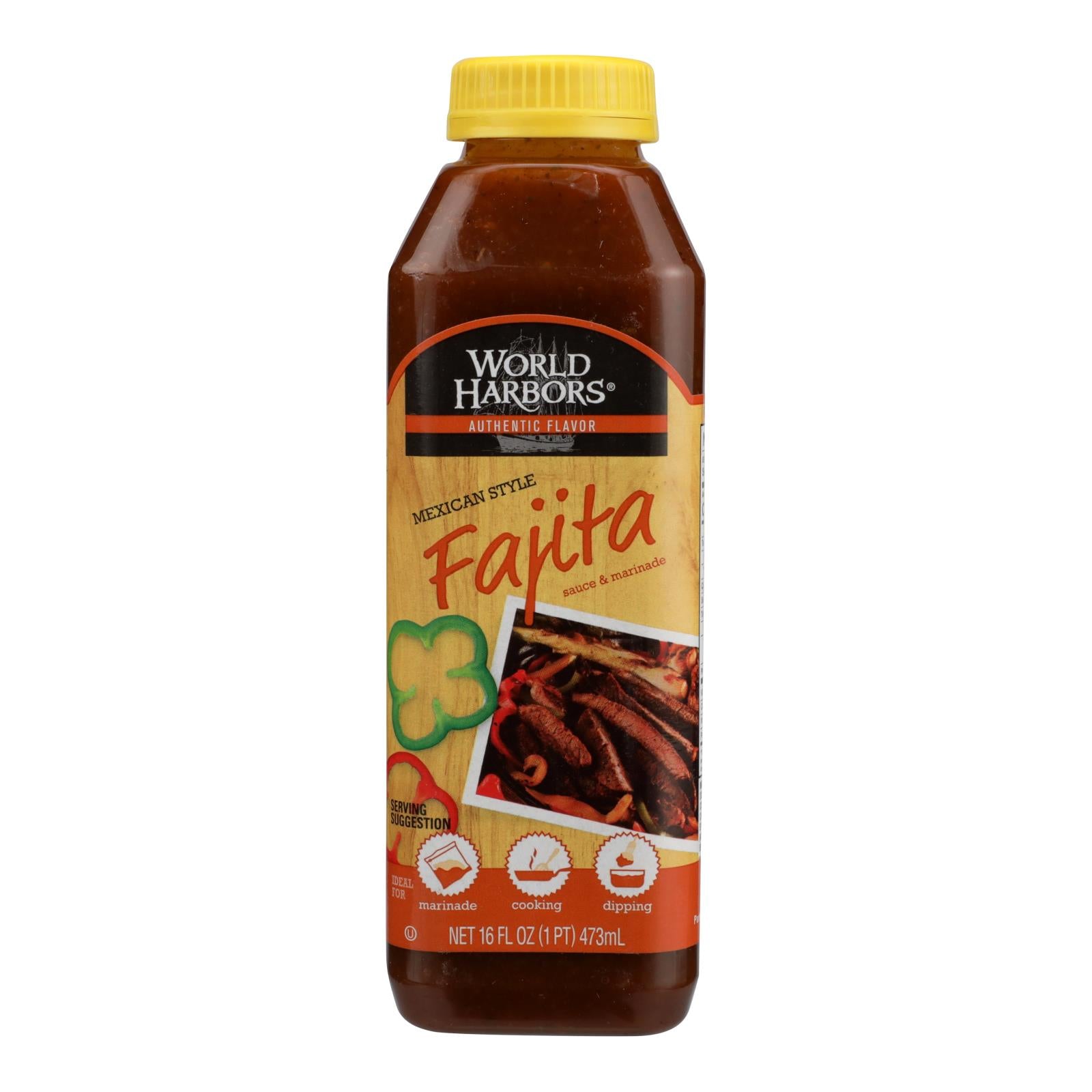 World Harbor Fajita Marinade And Sauce Mexican Style - Case Of 6 - 16 Fl Oz. - GreatEagleInc
