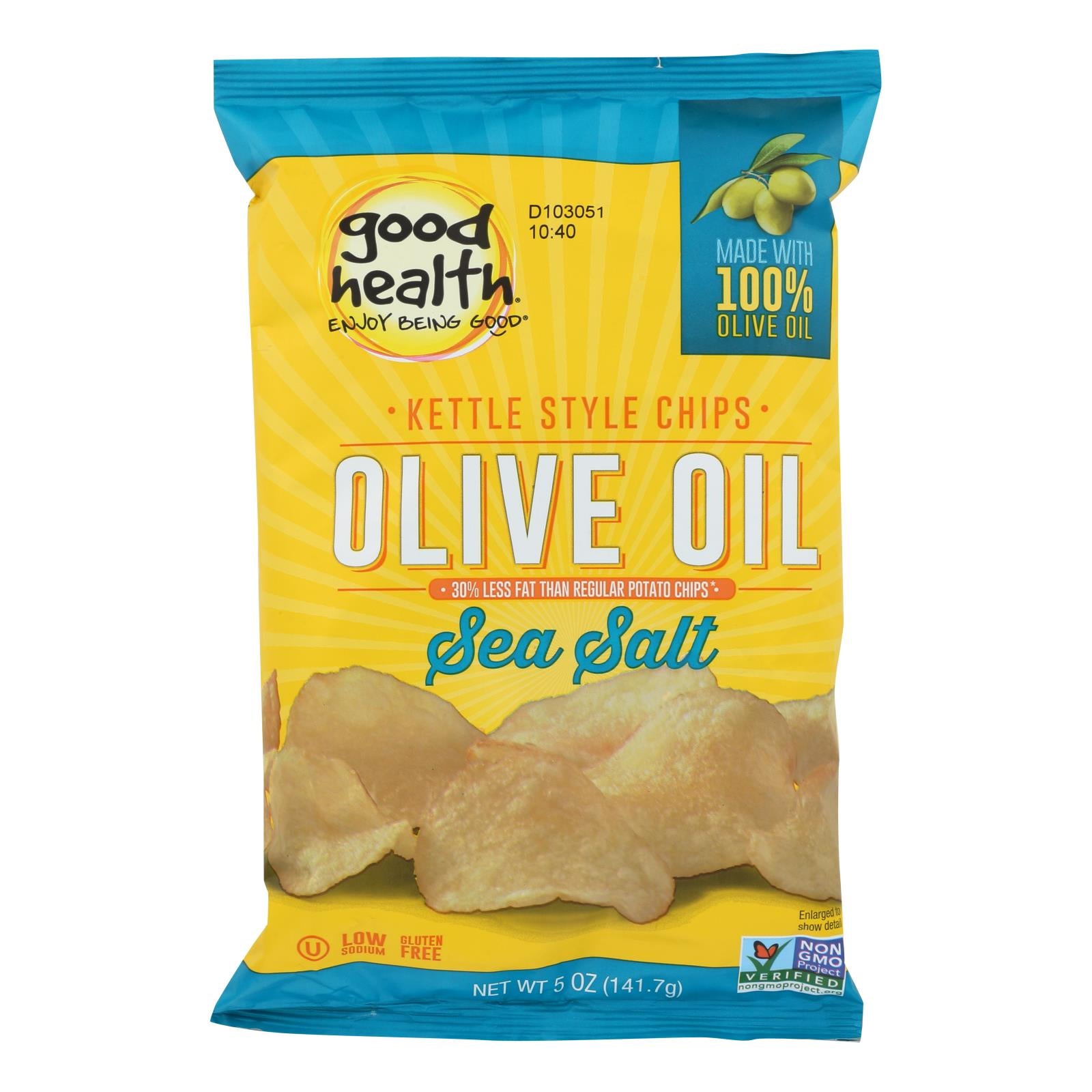 Good Health Kettle Chips - Sea Salt - Case Of 12 - 5 Oz. - GreatEagleInc
