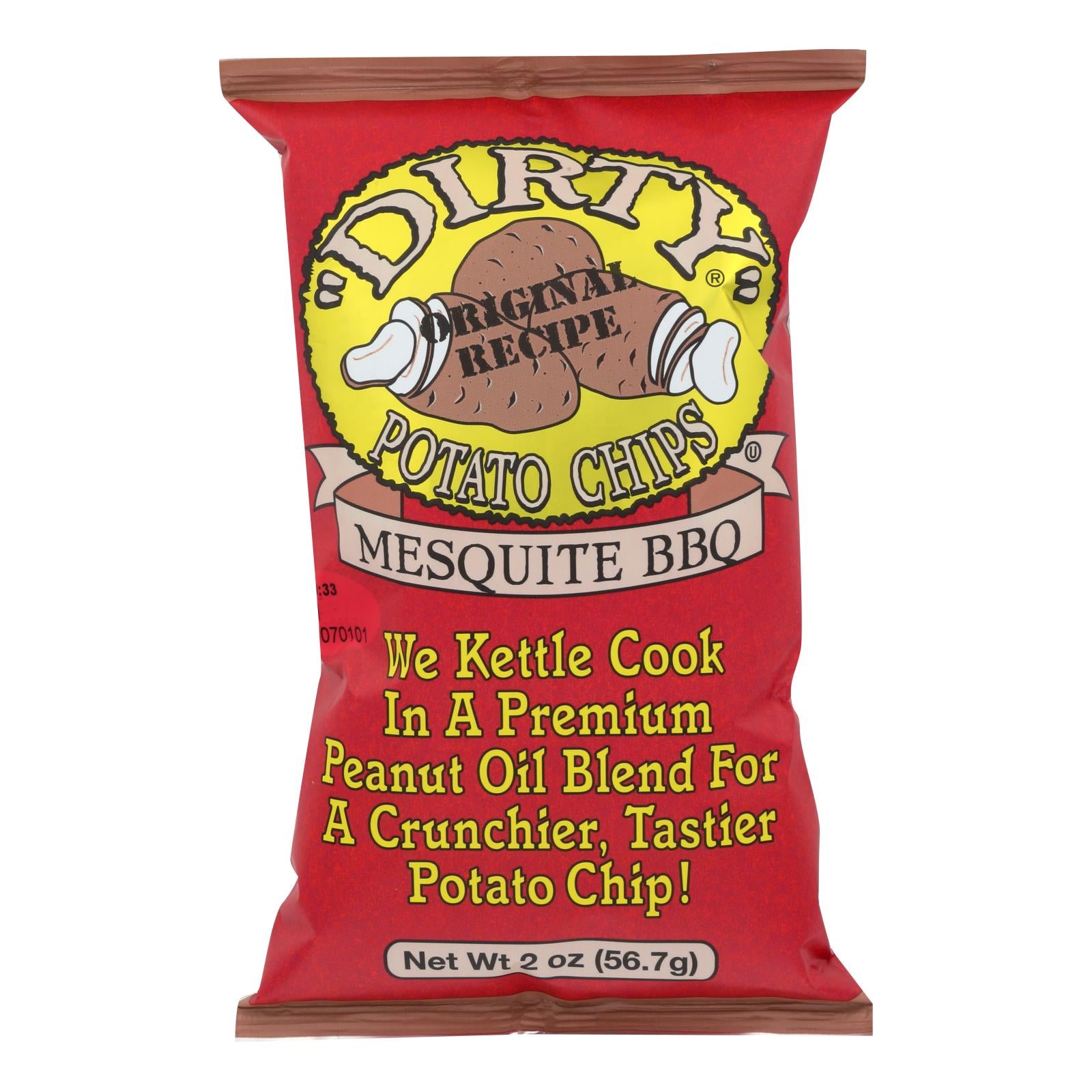 Dirty Chips - Potato Chips - Mesquite Bbq - Case Of 25 - 2 Oz. - GreatEagleInc