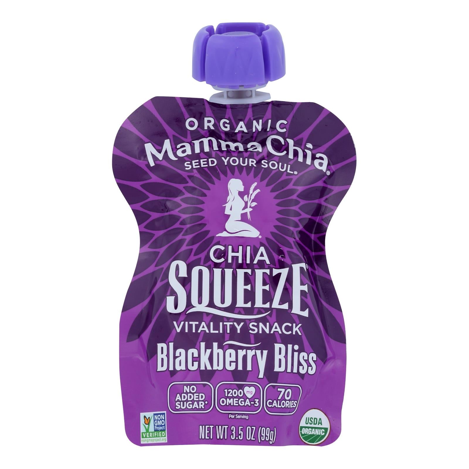 Mamma Chia Squeeze Vitality Snack - Blackberry Bliss - Case Of 16 - 3.5 Oz. Default Title
