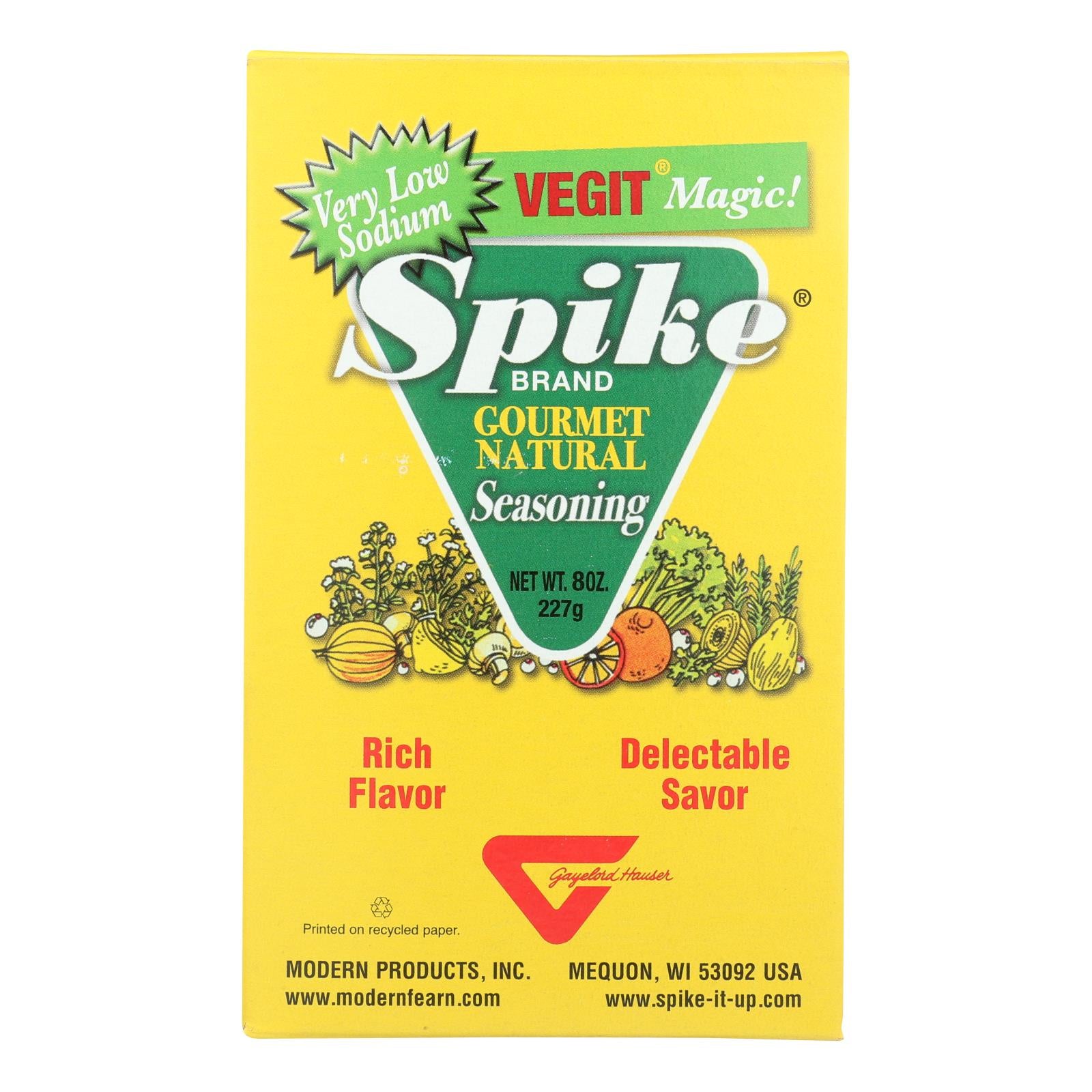 Modern Products Spike Gourmet Natural Seasoning - Vegit - Box - 8 Oz - Eco-Friendly Home & Grocery