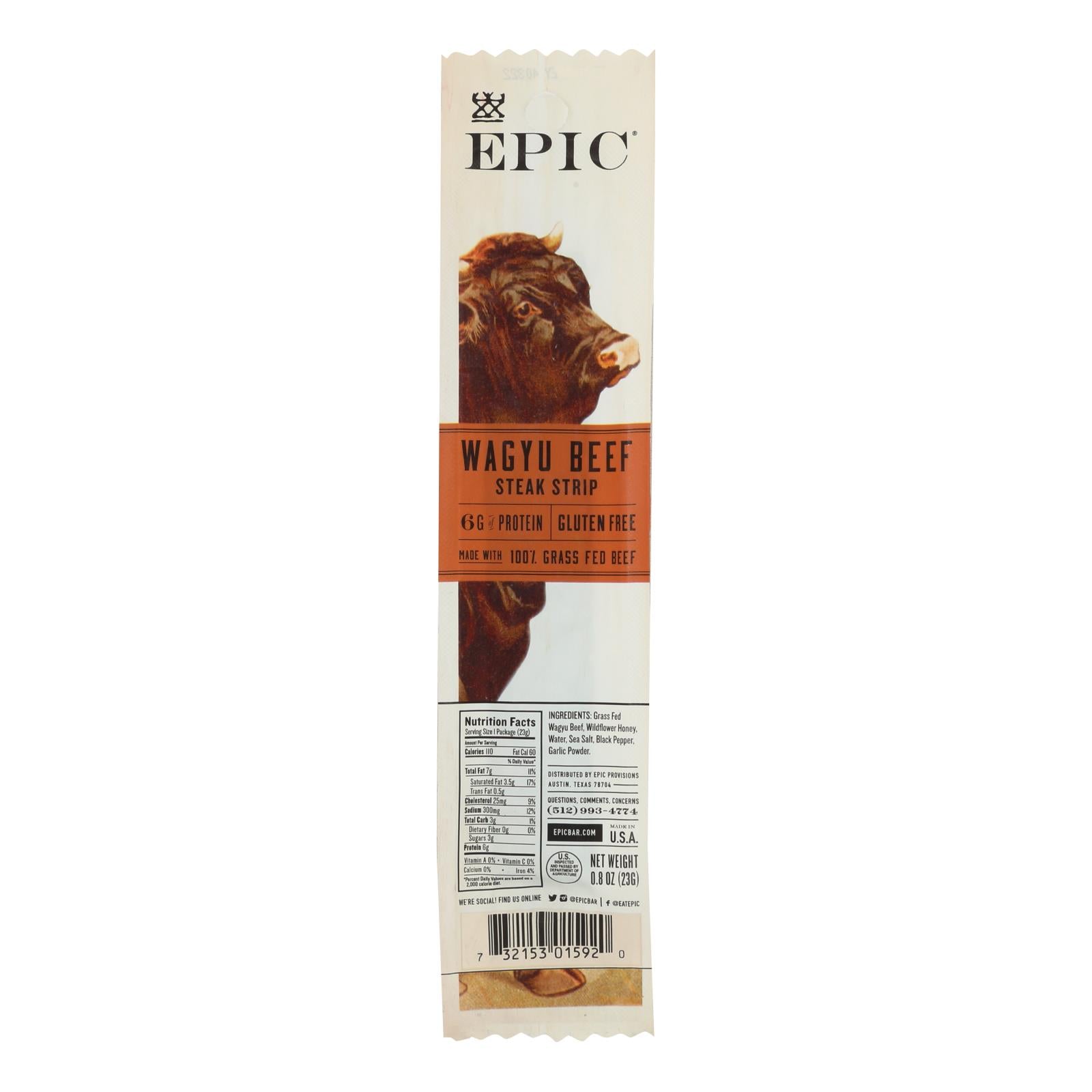 Epic - Strips - Wagyu Beef Steak - Case Of 20 - .8 Oz - GreatEagleInc