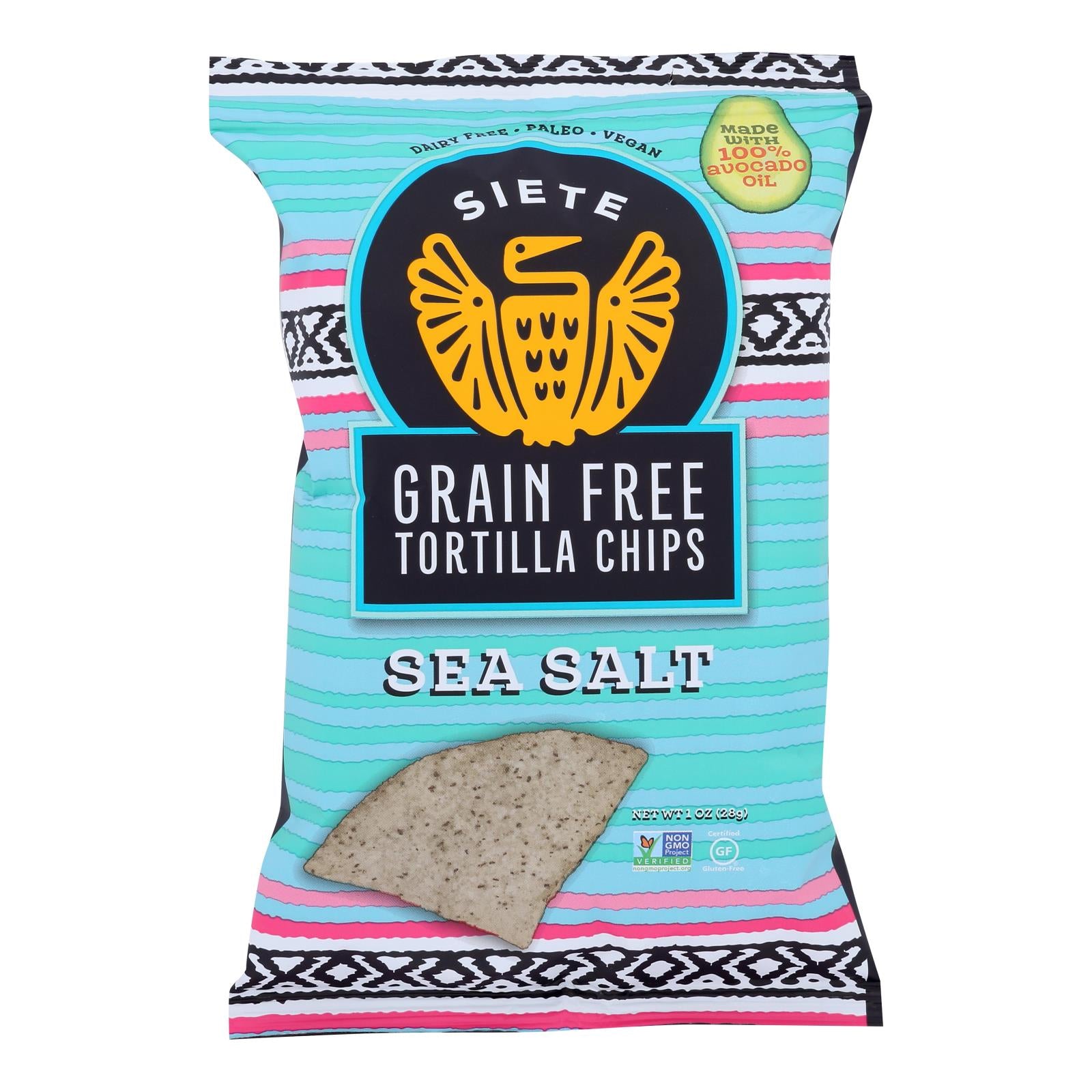Siete - Tort Chip Sea Salt Green Free - Case Of 24 - 1 Oz - GreatEagleInc