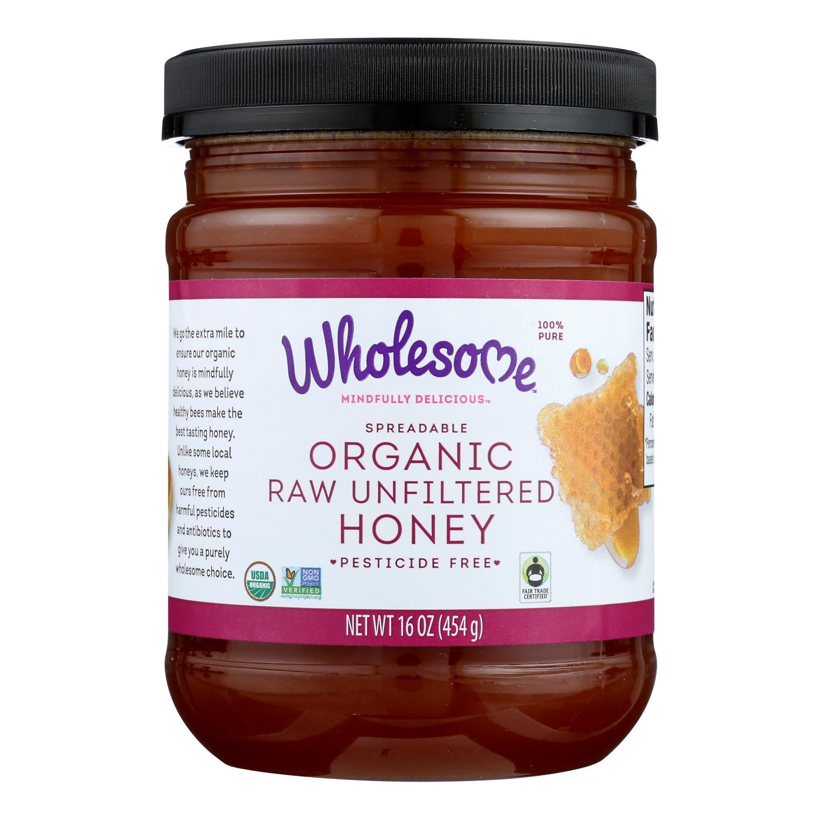 Wholesome Sweeteners Organic Raw Honey - Liquid Sweetener - Case Of 6 - 16 Oz. - GreatEagleInc