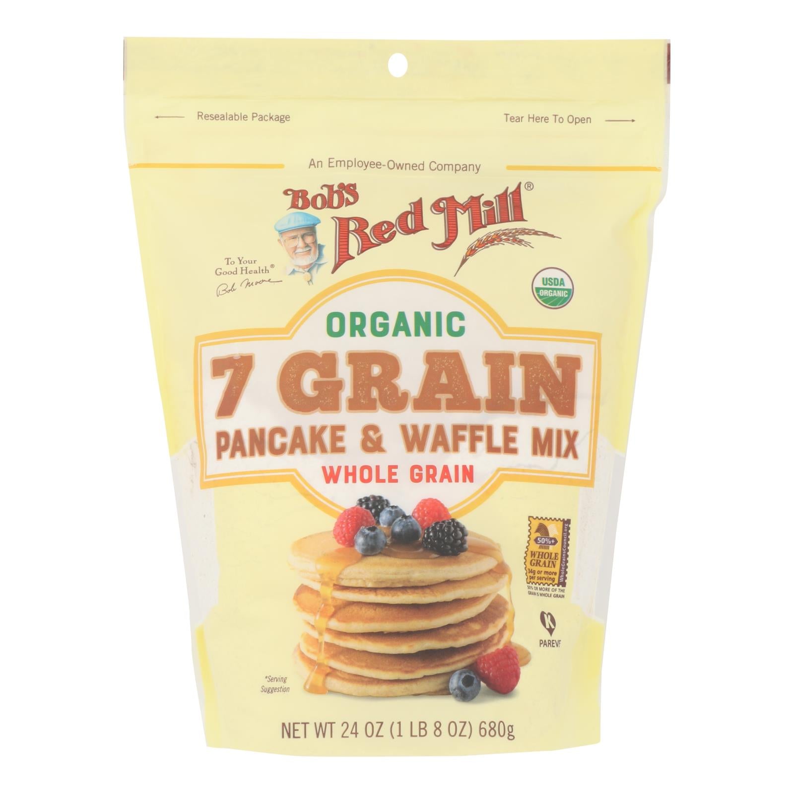 Bob's Red Mill - Pancake/waffle 7 Green - Case Of 4 - 24 Oz - GreatEagleInc