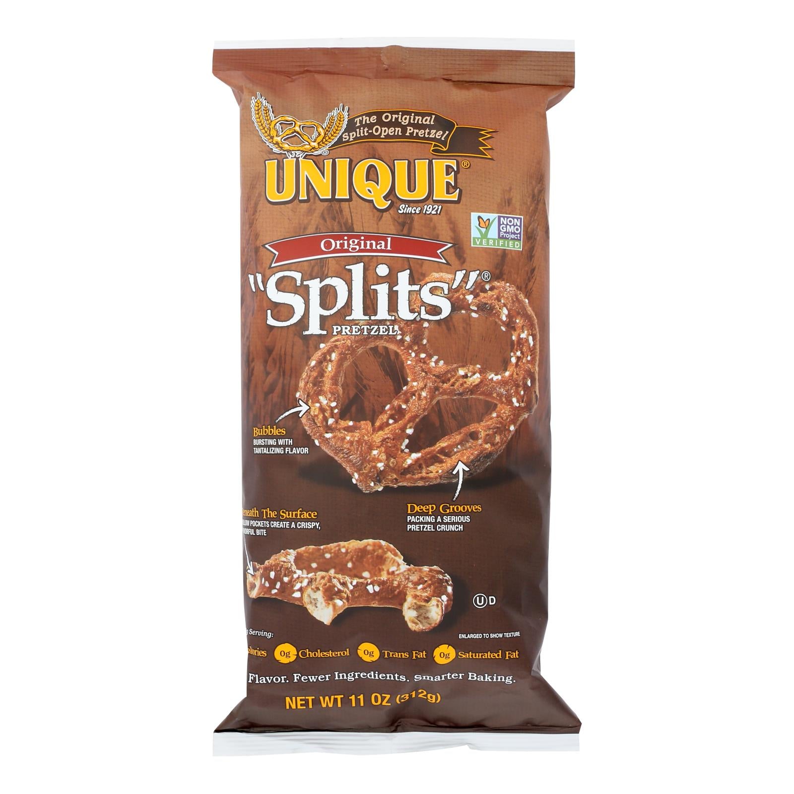 Unique Pretzels - Pretzel Splits - Original - Case Of 12 - 11 Oz. - Eco-Friendly Home & Grocery