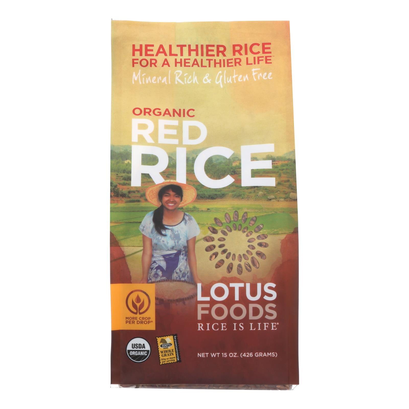 Lotus Foods Heriloom Bhutan Red Rice - Case Of 6 - 15 Oz. - Eco-Friendly Home & Grocery