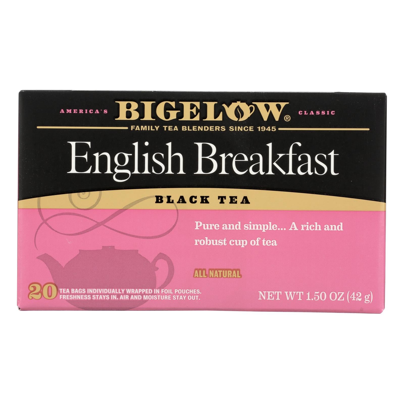 Bigelow Tea English Breakfast Black Tea - Case Of 6 - 20 Bags - GreatEagleInc