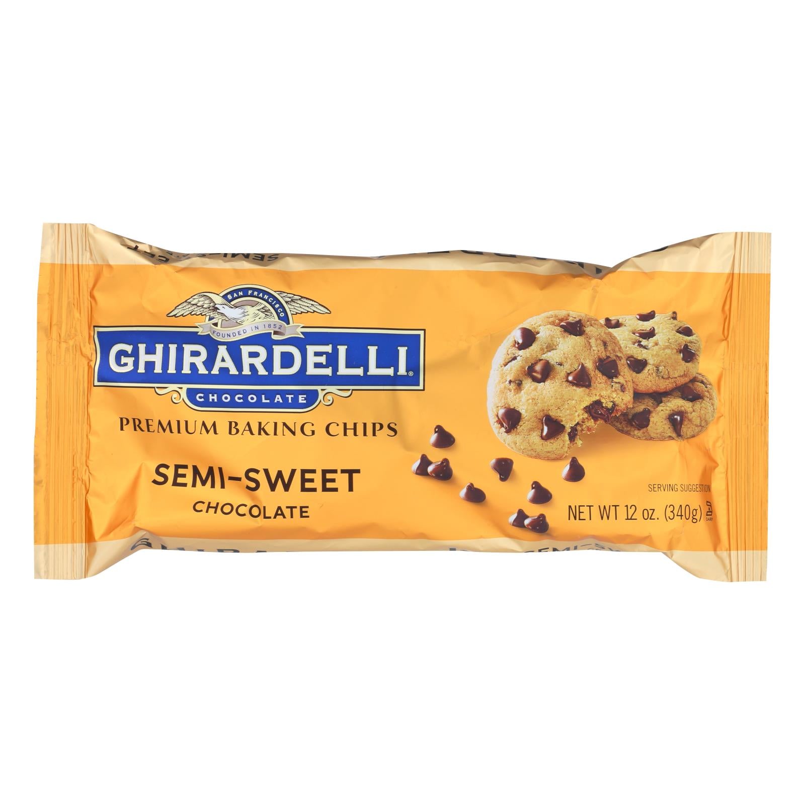 Ghirardelli Baking Chips - Semi Sweet Chocolate - Case Of 12 - 12 Oz. - Eco-Friendly Home & Grocery