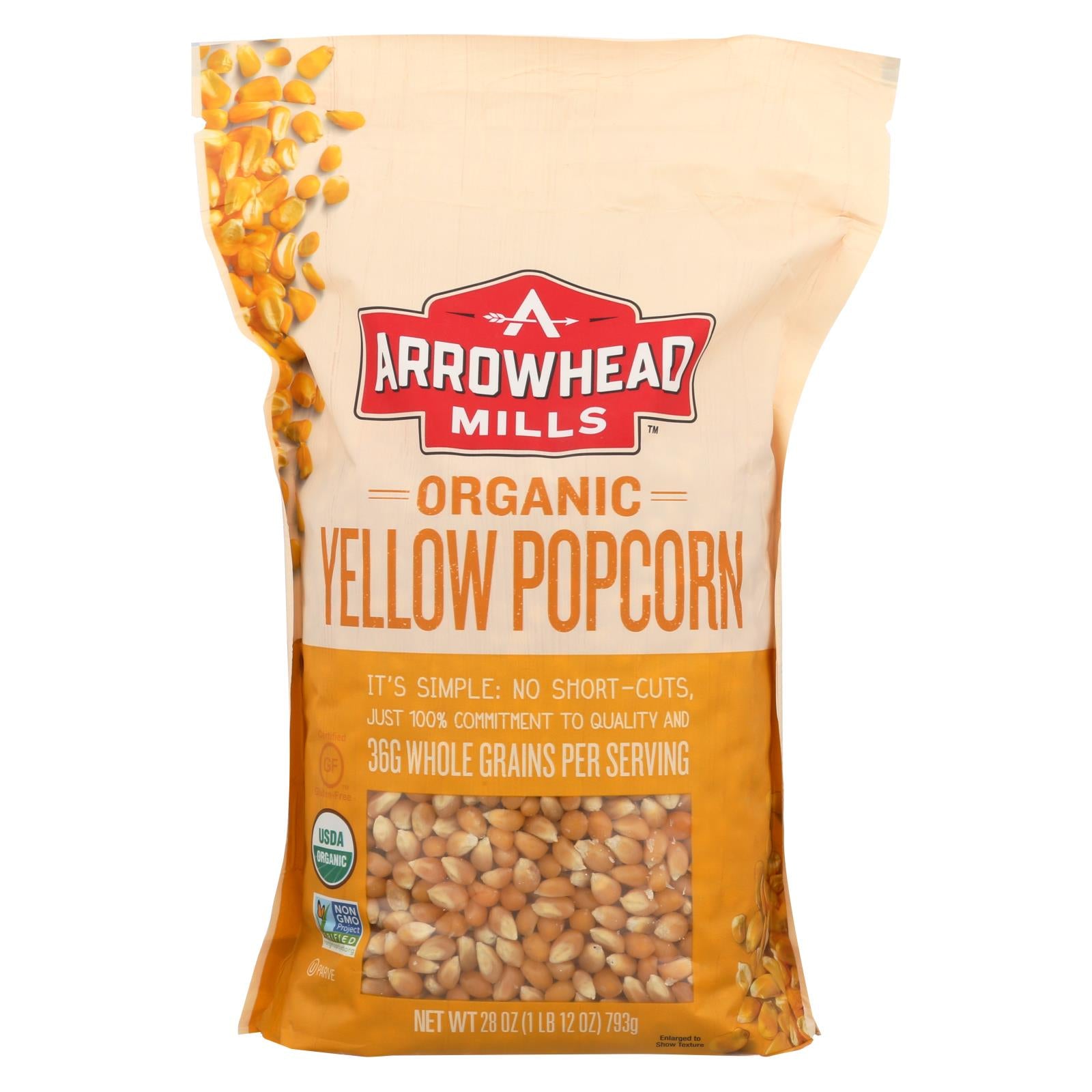 Arrowhead Mills - Organic Popcorn - Yellow - Case Of 6 - 28 Oz. - Eco-Friendly Home & Grocery