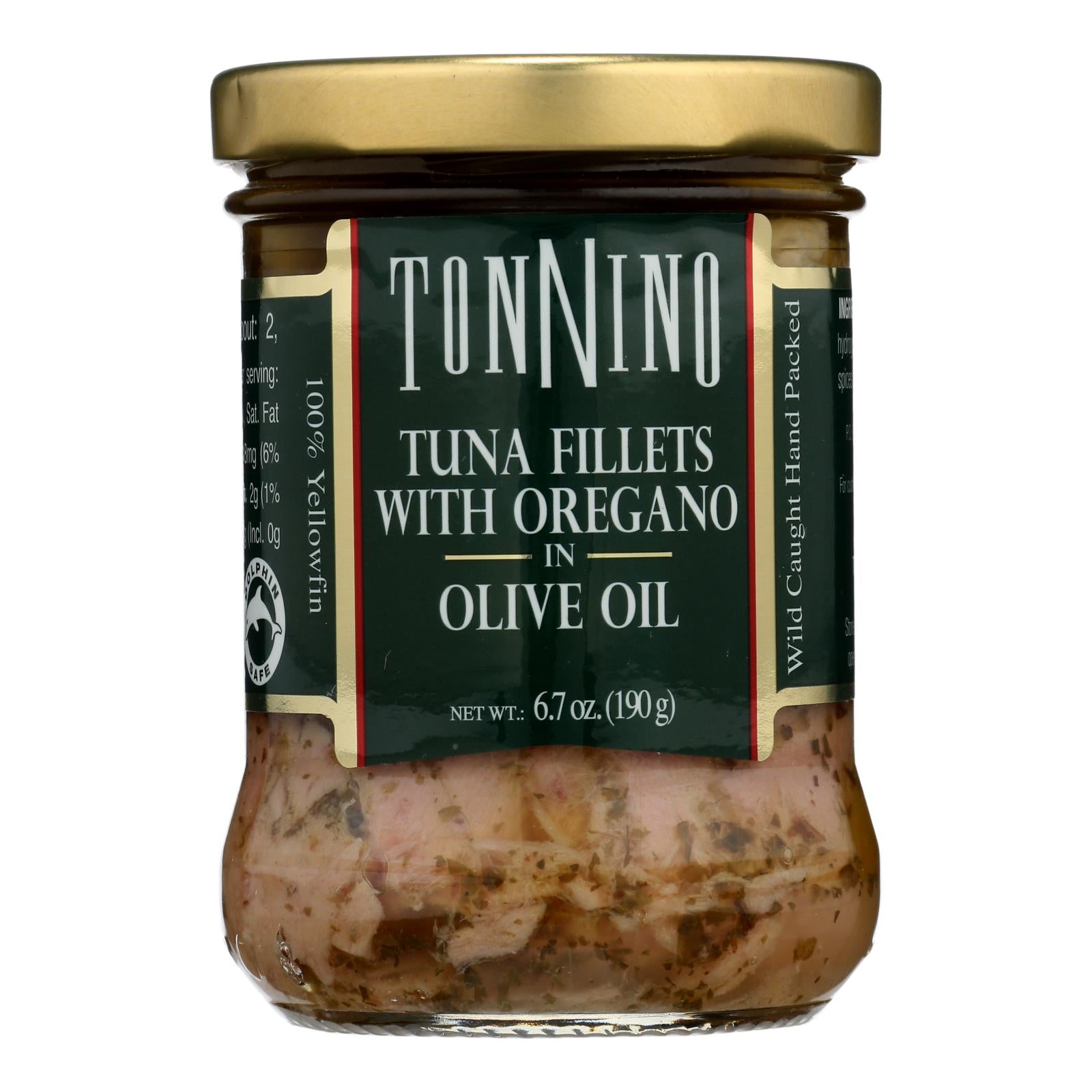 Tonnino Tuna Fillets - Oregano Olive Oil - Case Of 6 - 6.7 Oz. - GreatEagleInc
