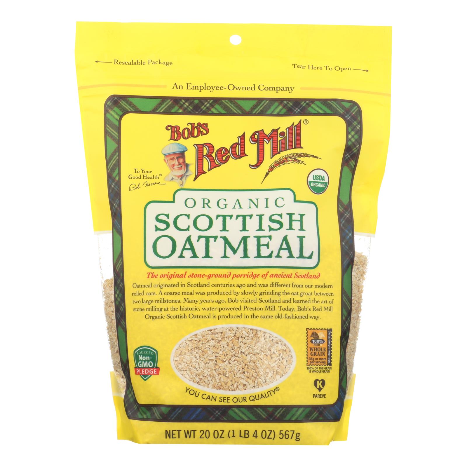 Bob's Red Mill - Oatmeal - Organic Scottish  - Case Of 4 - 20 Oz. - GreatEagleInc