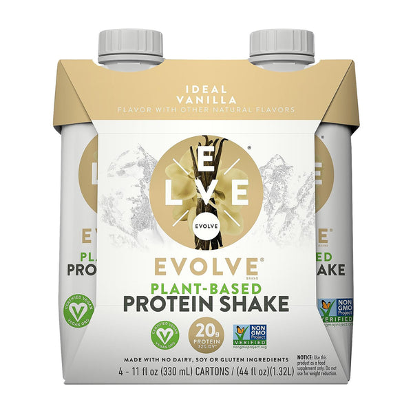 Evolve Ideal Vanilla Protein Shakes  - Case Of 3 - 4/11 Oz - GreatEagleInc