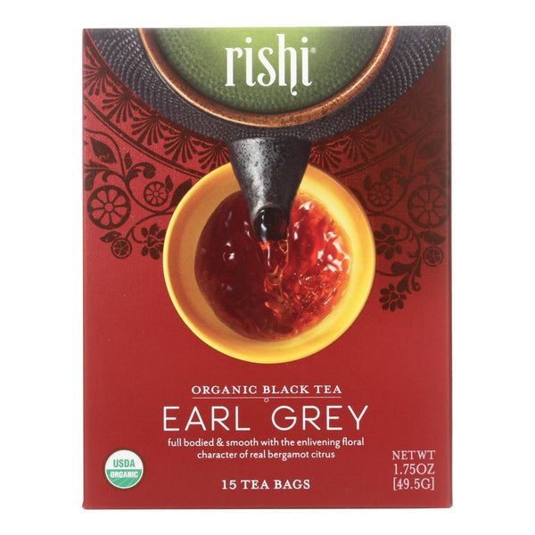 Rishi Organic Tea - Earl Grey - Case Of 6 - 15 Bags - GreatEagleInc