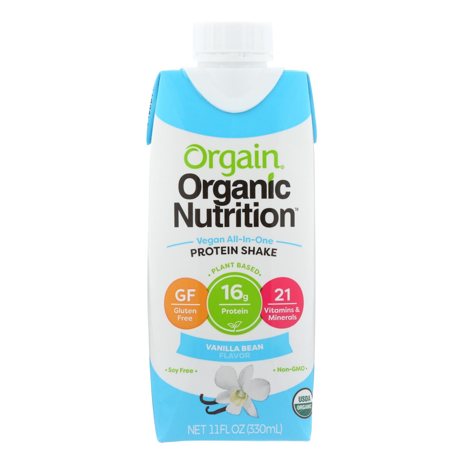 Orgain Organic Nutritional Shakes - Sweet Vanilla Bean - Case Of 12 - 11 Fl Oz. - GreatEagleInc