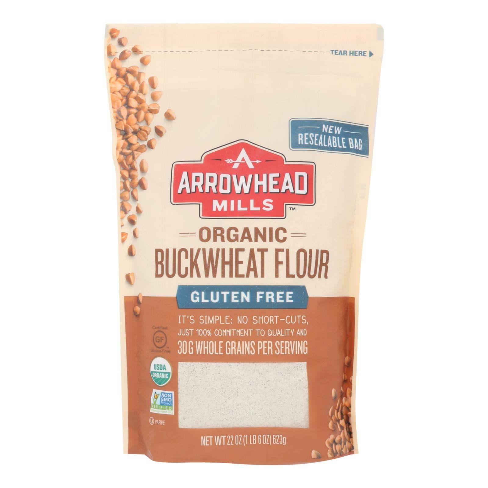Arrowhead Mills - Organic Bukwheat Flour - Gluten Free - Case Of 6 - 22 Oz. - GreatEagleInc