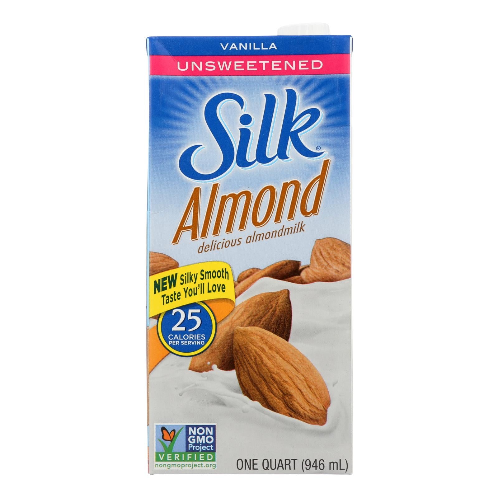 Silk Pure Almond Milk - Unsweetened Vanilla - Case Of 6 - 32 Fl Oz. - GreatEagleInc