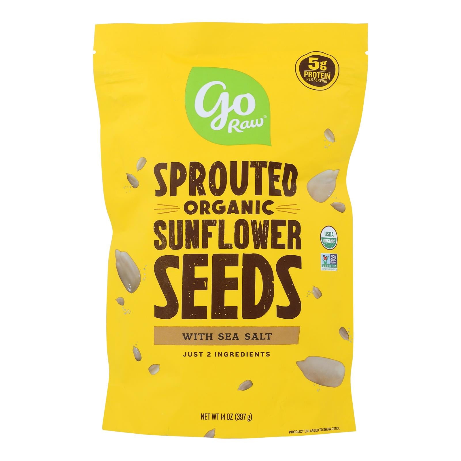 Go Raw Sprouted Seeds, Sunflower With Celtic Sea Salt  - Case Of 6 - 14 Oz - GreatEagleInc