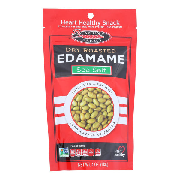 Seapoint Farms Dry Roasted Edamame - Sea Salt - Case Of 12 - 4 Oz. - GreatEagleInc