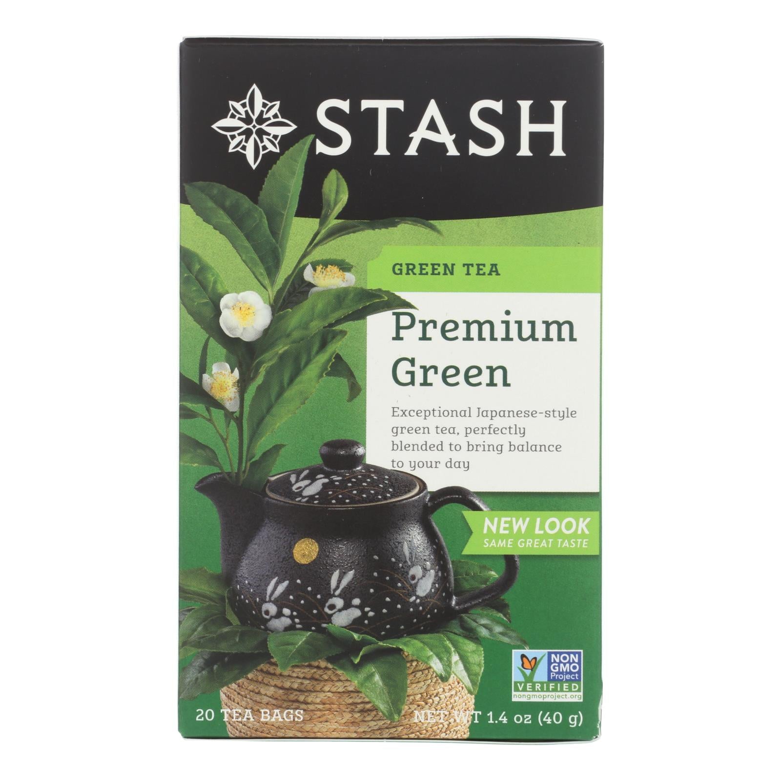 Stash Tea Organic Green Tea - Premium - Case Of 6 - 20 Bags - Eco-Friendly Home & Grocery