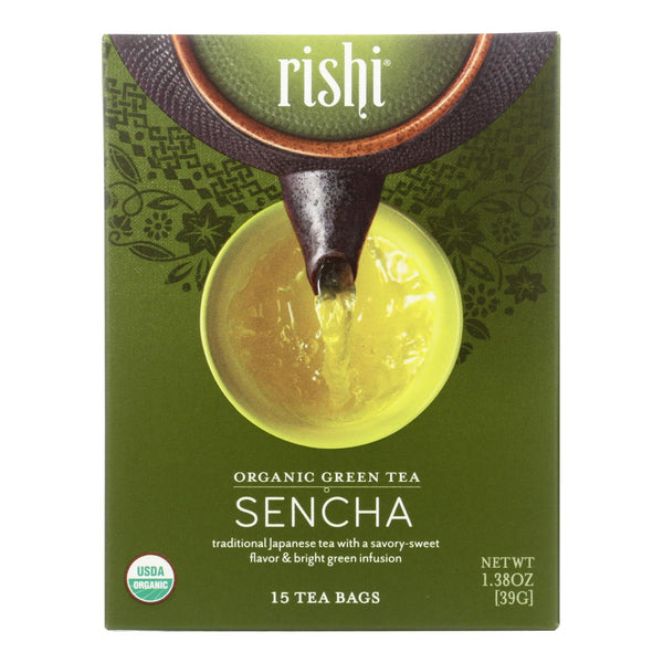 Rishi Organic Green Tea - Sencha - Case Of 6 - 15 Bags - GreatEagleInc