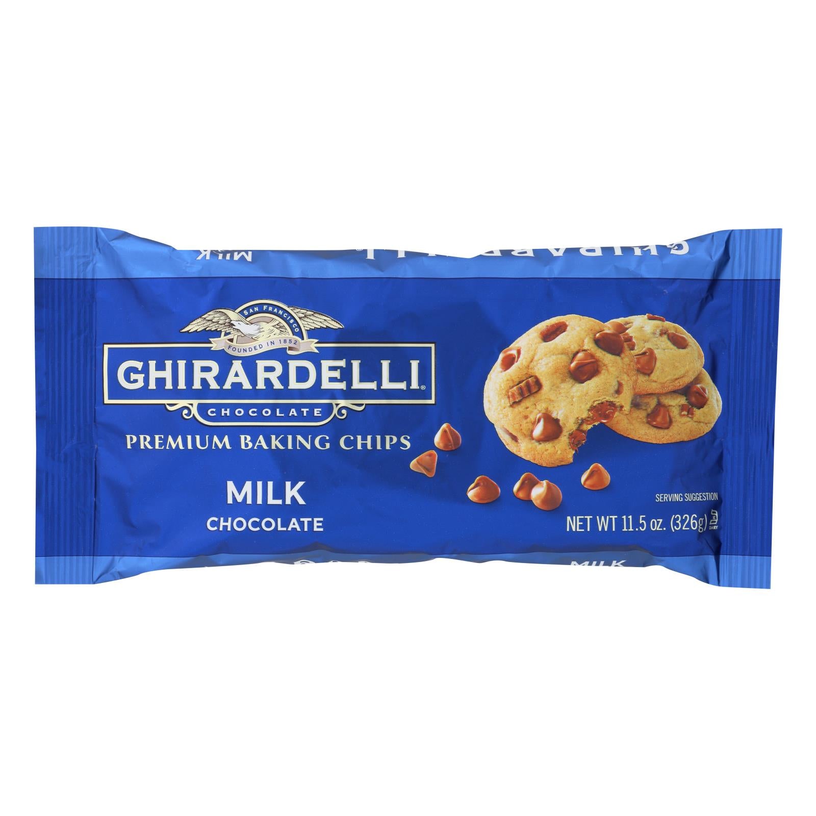 Ghirardelli Baking Chips - Milk Chocolate - Case Of 12 - 11.5 Oz. - Eco-Friendly Home & Grocery