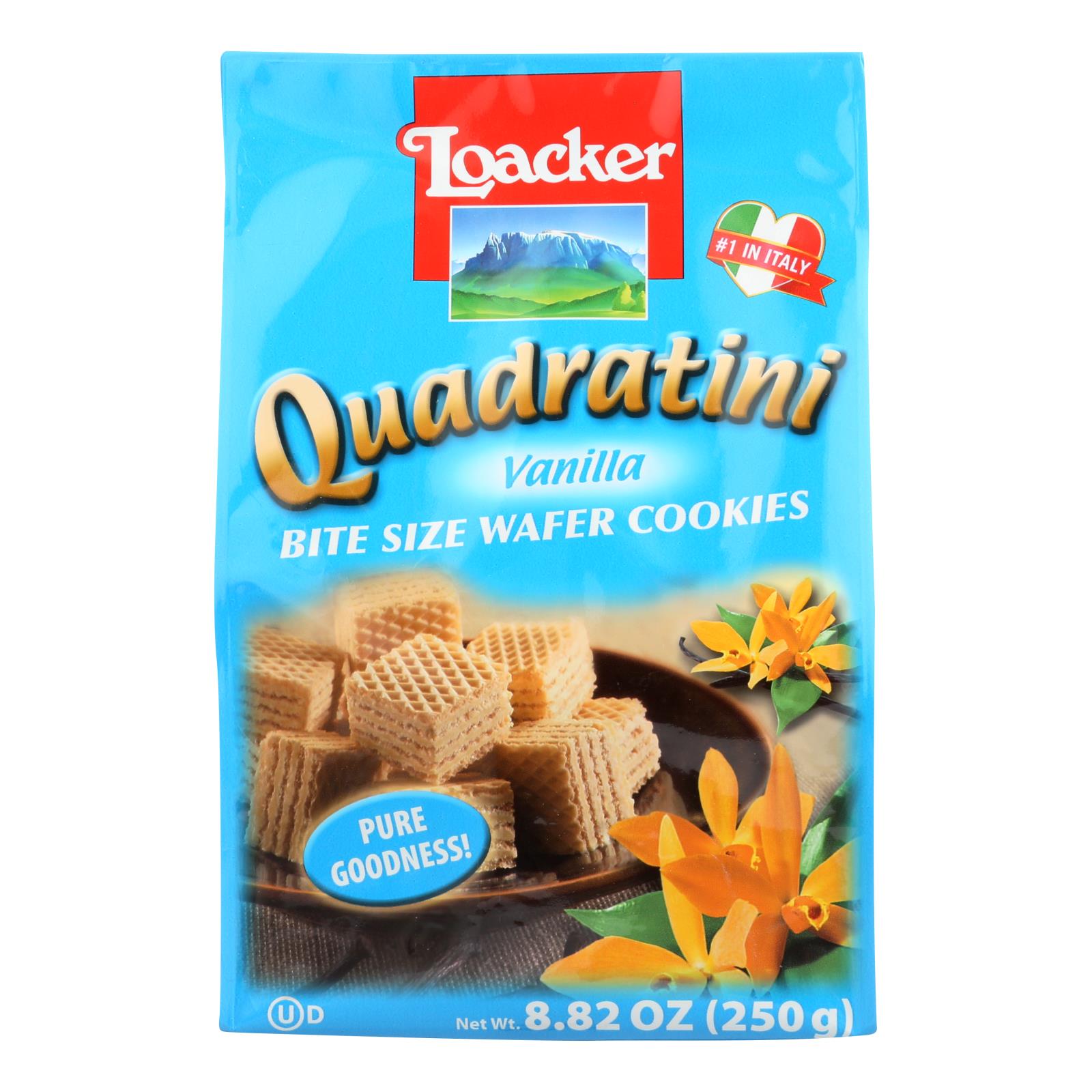 Loacker Quadratini Vanilla Wafer Cookies  - Case Of 6 - 8.82 Oz - GreatEagleInc