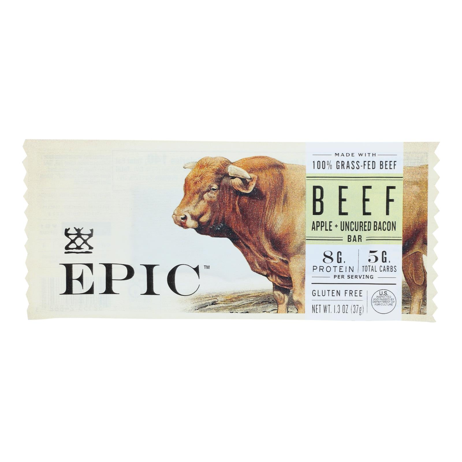 Epic - Bar Beef Apple Uncured Bacon - Case Of 12-1.3 Oz - GreatEagleInc