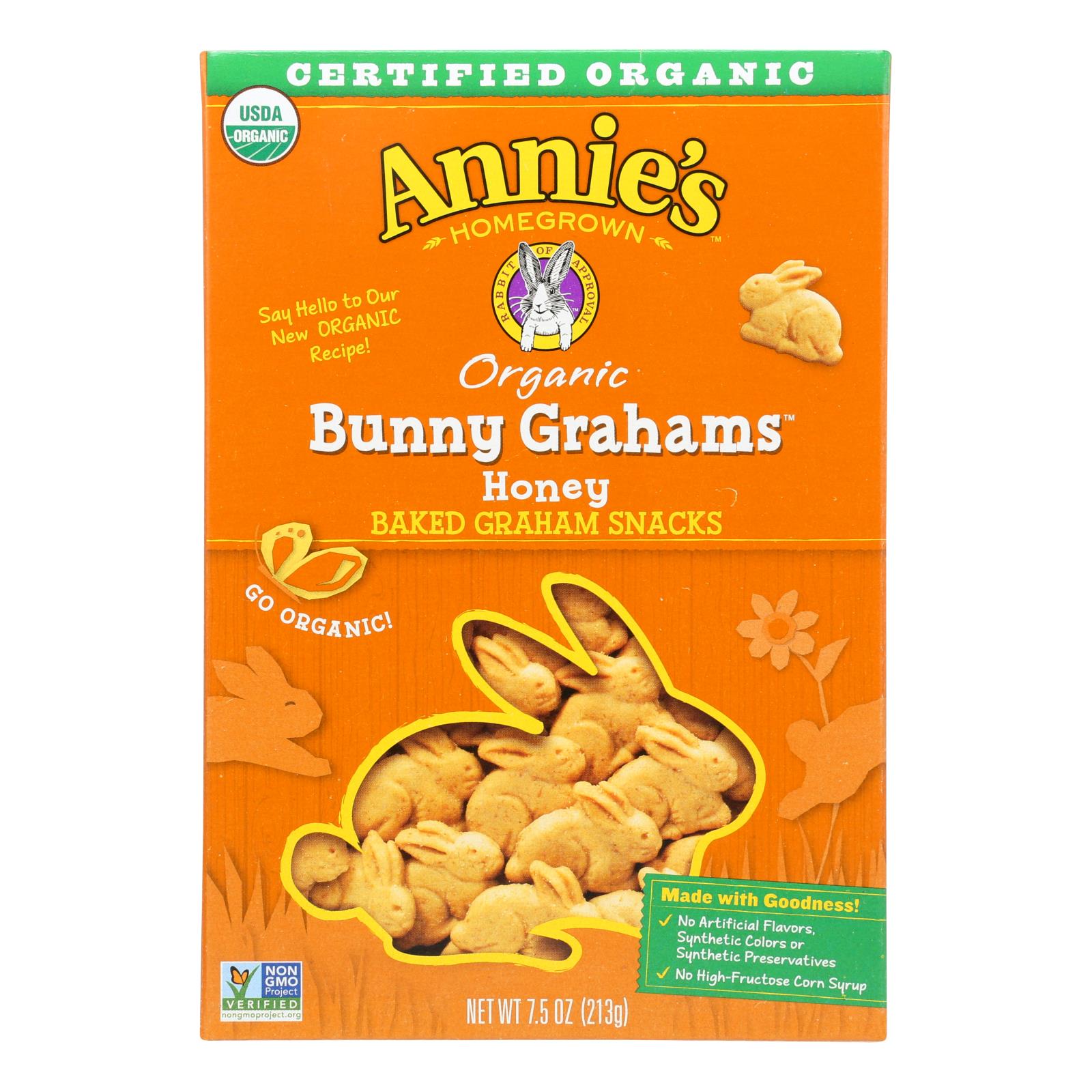 Annie's Homegrown Bunny Grahams Honey - Case Of 12 - 7.5 Oz - GreatEagleInc