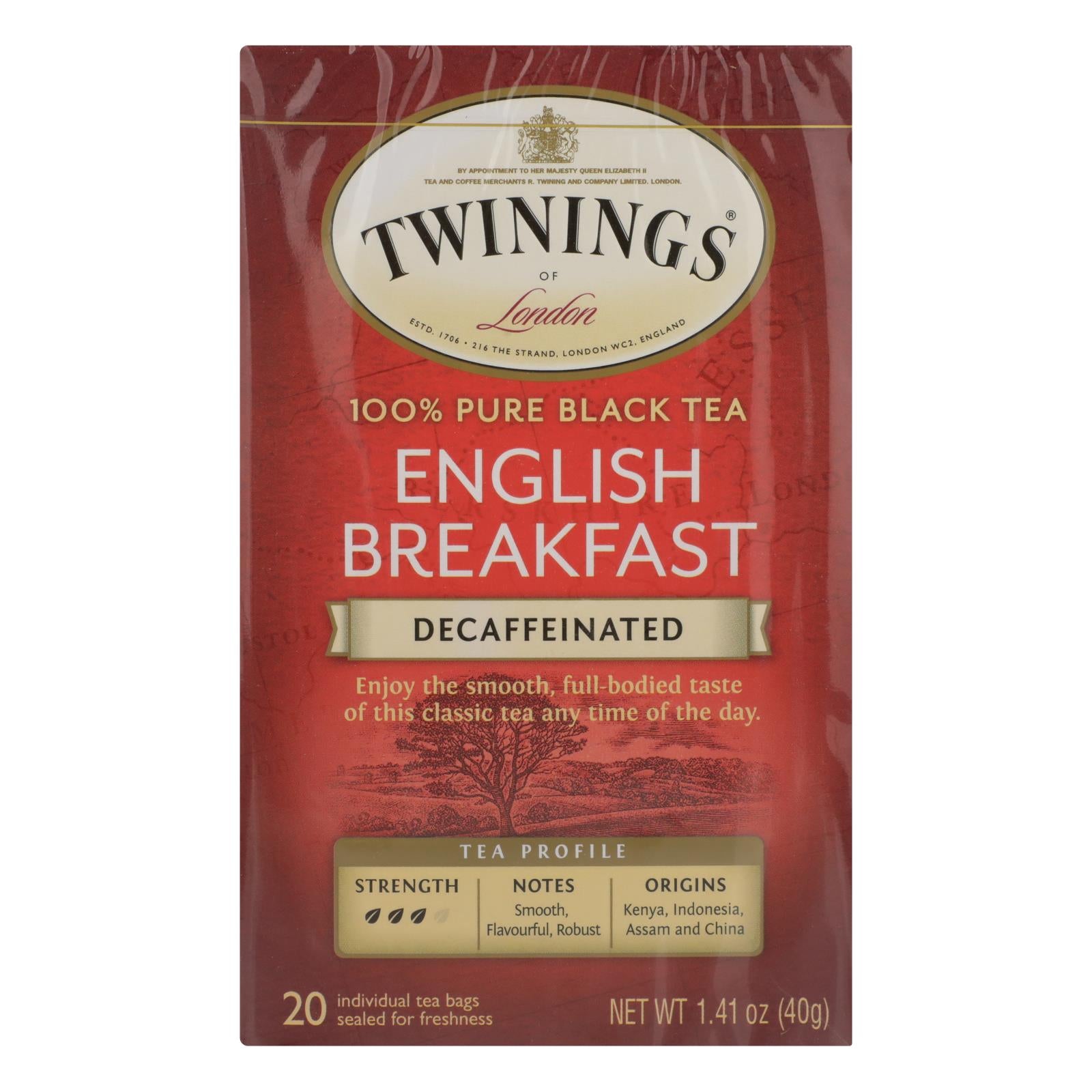 Twinings Tea Breakfast Tea - English Decaffeinated - Case Of 6 - 20 Bags - Eco-Friendly Home & Grocery