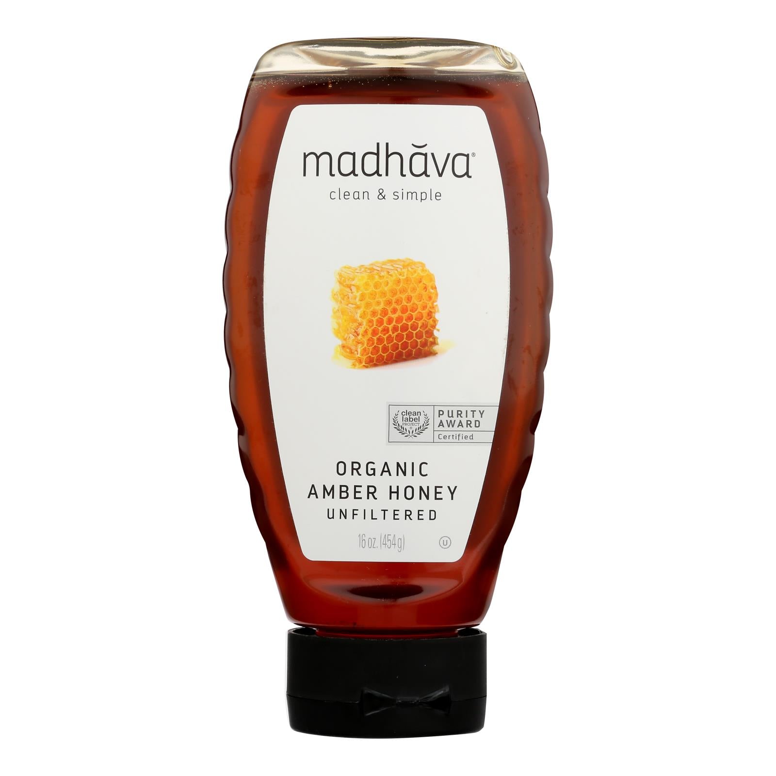 Madhava Honey - Honey Lt Amber Squz - Case Of 6 - 16 Oz - GreatEagleInc