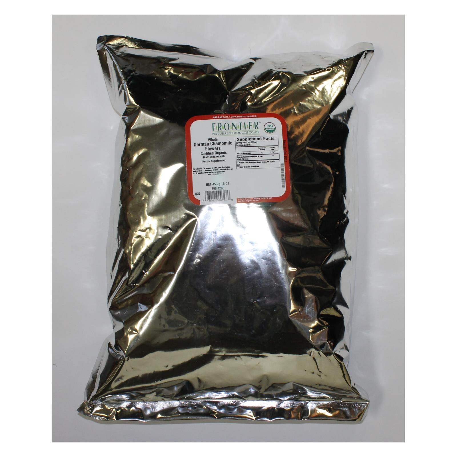 Frontier Herb Chamomile Flowers Organic German Whole - Single Bulk Item - 1lb - GreatEagleInc