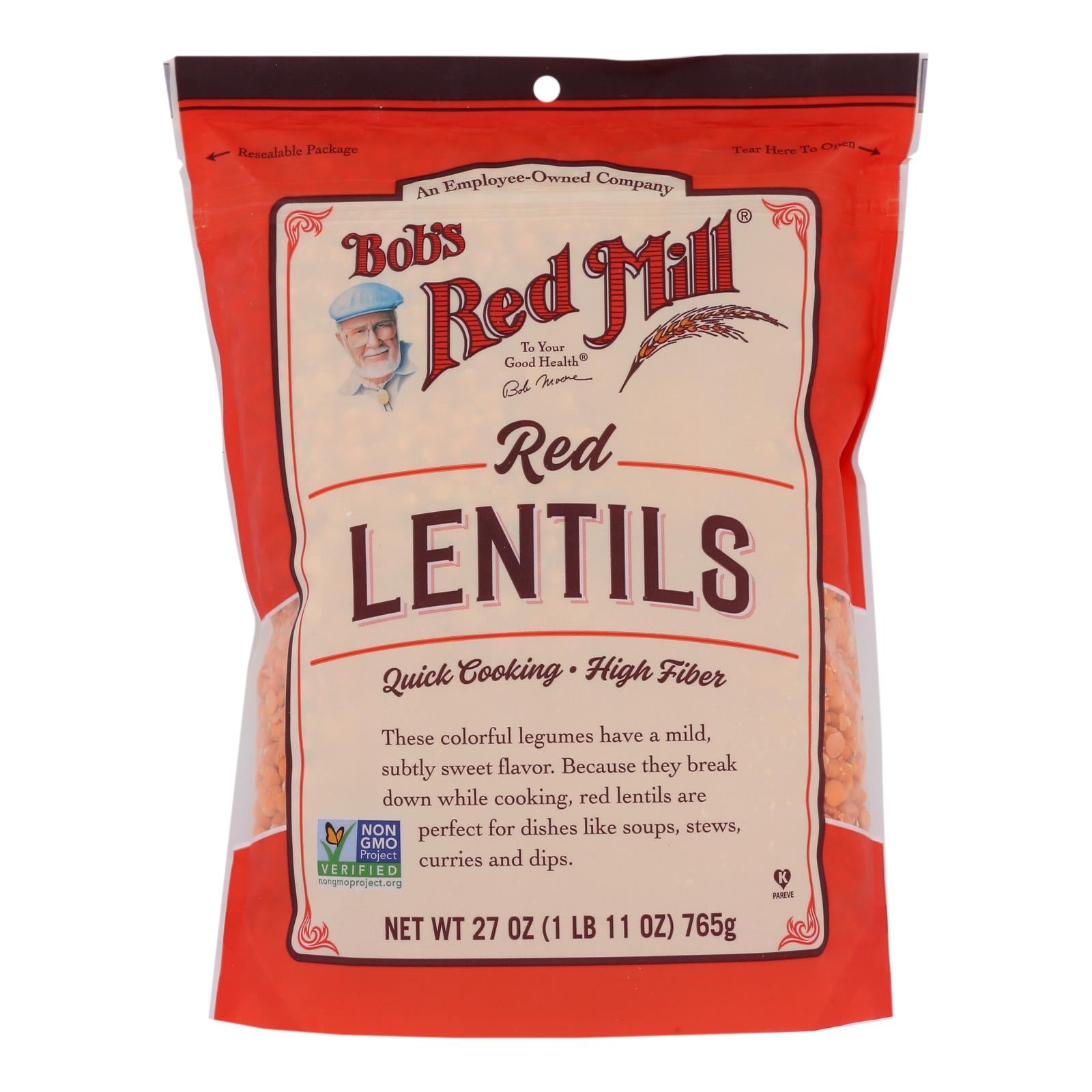 Bob's Red Mill - Beans Red Lentils - Case Of 4-27 Oz - GreatEagleInc