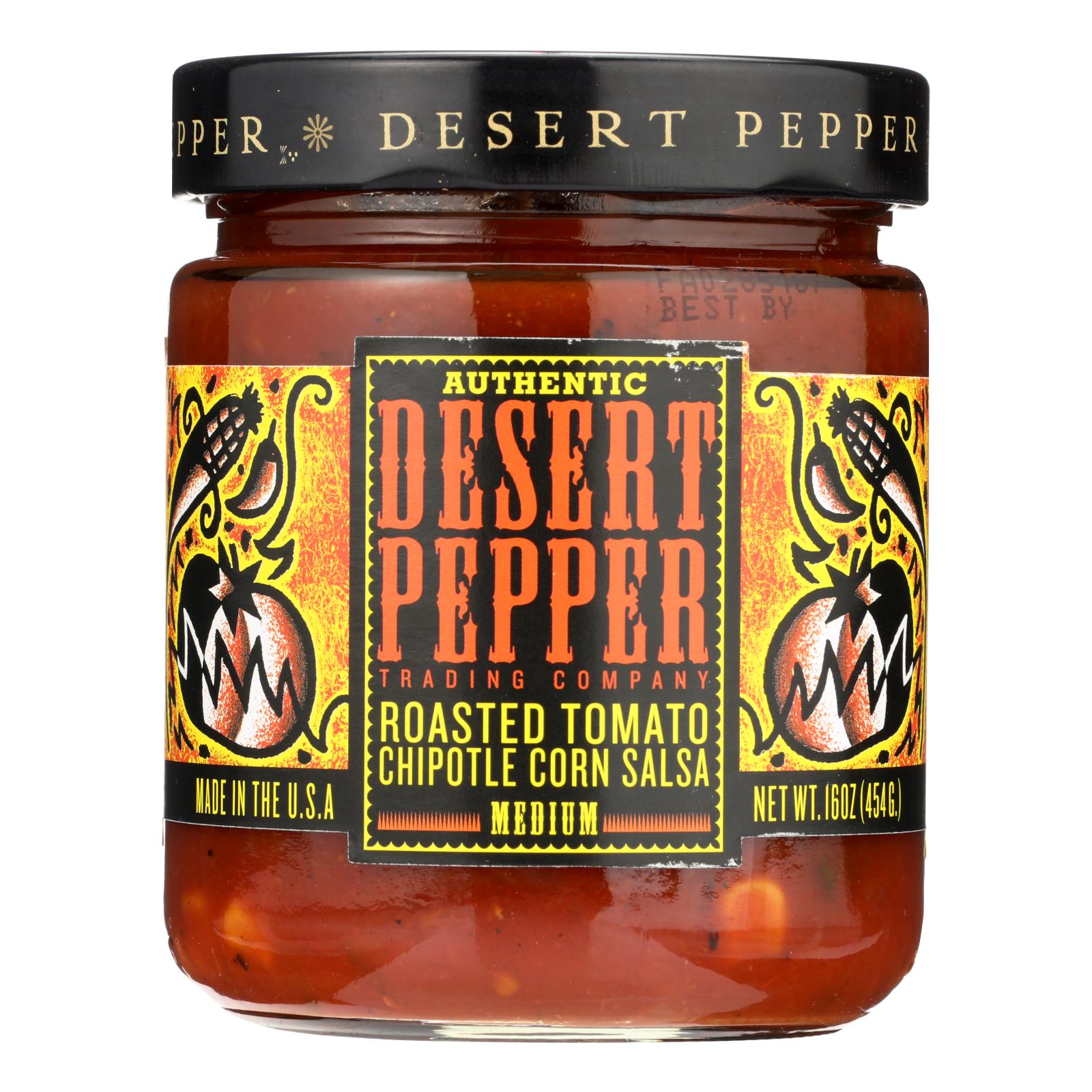 Desert Pepper Trading - Medium Hot Roasted Tomato Chipotle Corn Salsa - Case Of 6 - 16 Oz. - GreatEagleInc