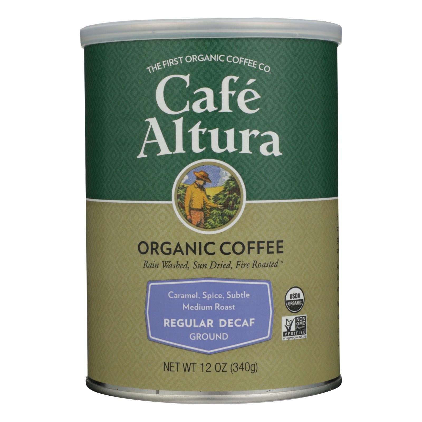 Cafe Altura - Organic Regular Roast Ground Coffee - Decaf - Case Of 6 - 12 Oz - GreatEagleInc