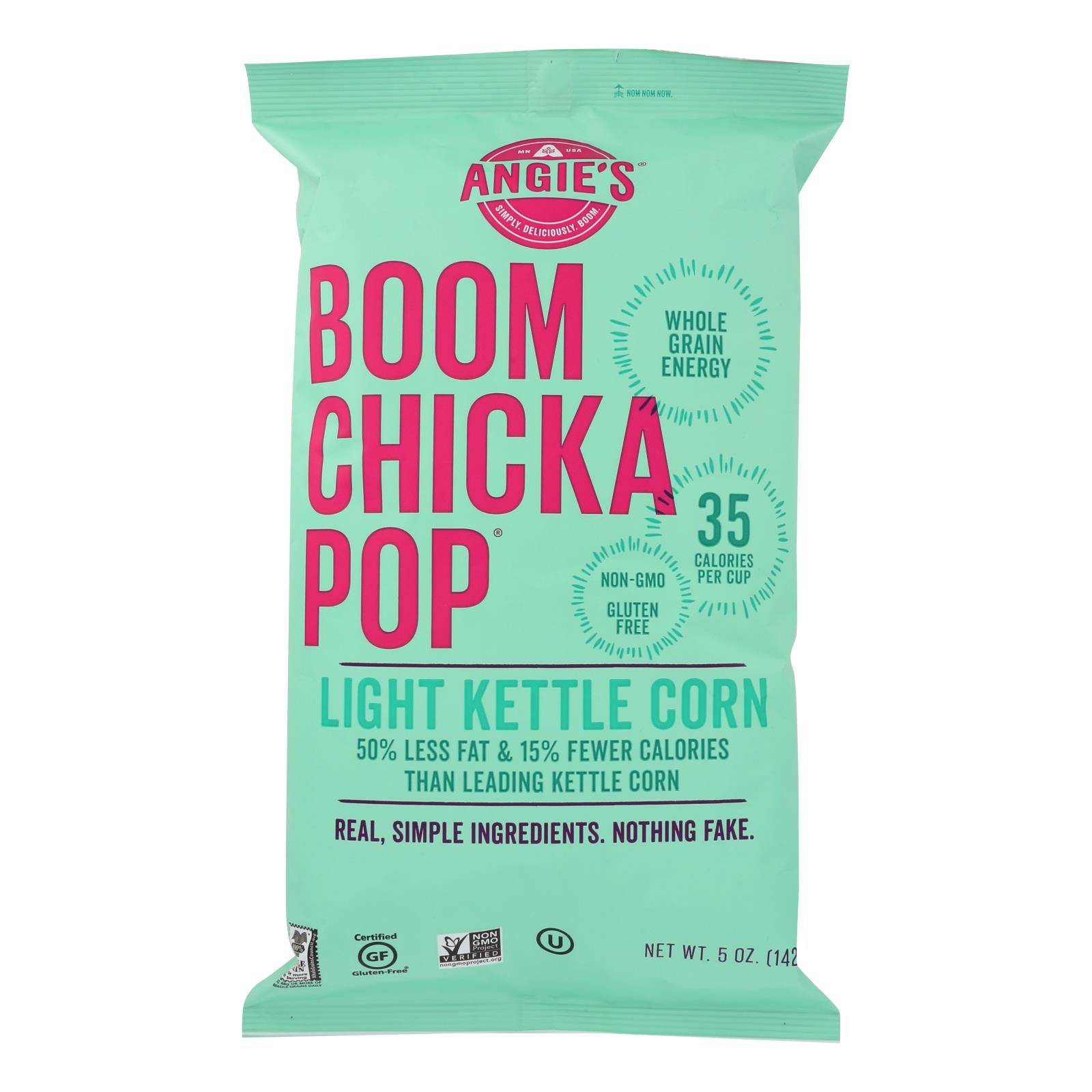 Angie's Kettle Corn Boom Chicka Pop Lightly Sweet Popcorn - Case Of 12 - 5 Oz. - GreatEagleInc