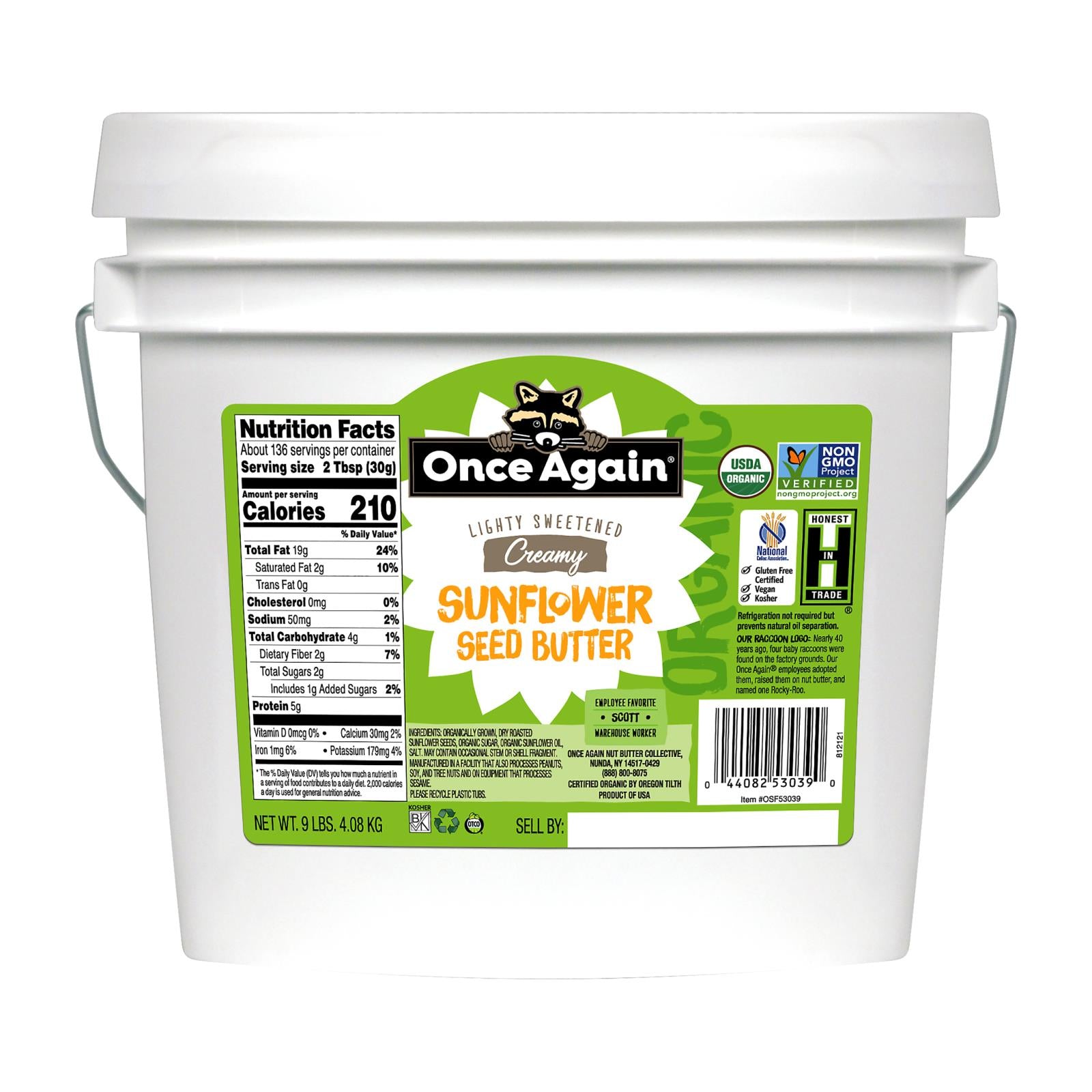 Once Again - Sunflower Butter Smth - Case Of 9 Lbs. - Home & Garden