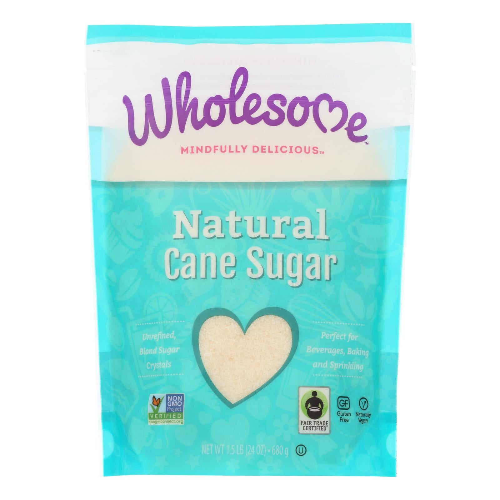 Wholesome Sweeteners Sugar - Natural Cane - Fair Trade - 1.5 Lbs - Case Of 12 - GreatEagleInc
