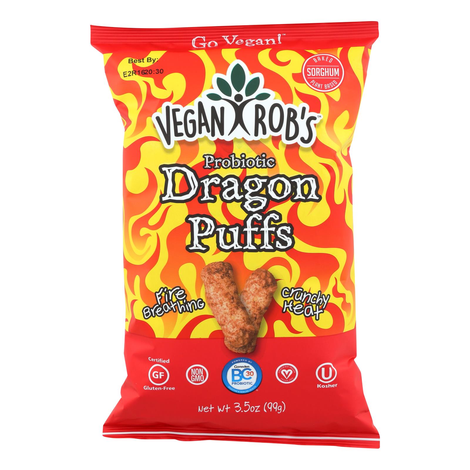 Vegan Rob's - Puffs Dragon - Case Of 12 - 3.5 Oz - GreatEagleInc