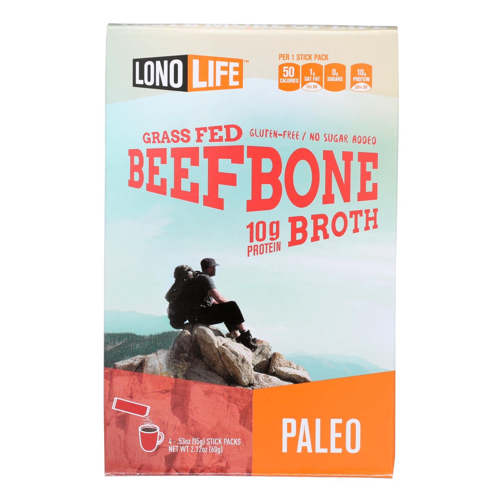 Lonolife Beef Bone Broth  - Case Of 6 - 4/.53 Oz - GreatEagleInc