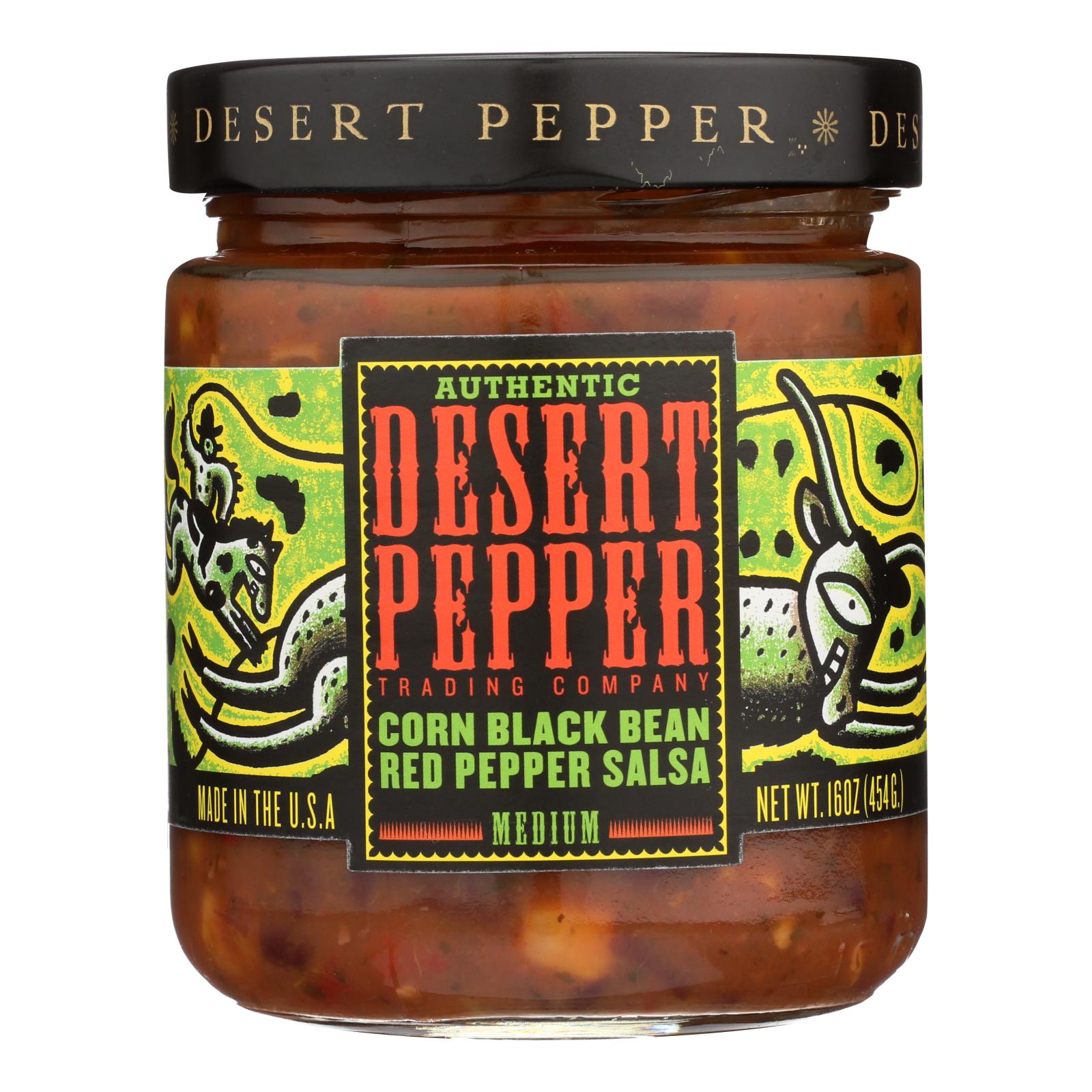 Desert Pepper Trading - Medium Corn Black Bean Red Pepper Salsa - Case Of 6 - 16 Oz. - GreatEagleInc