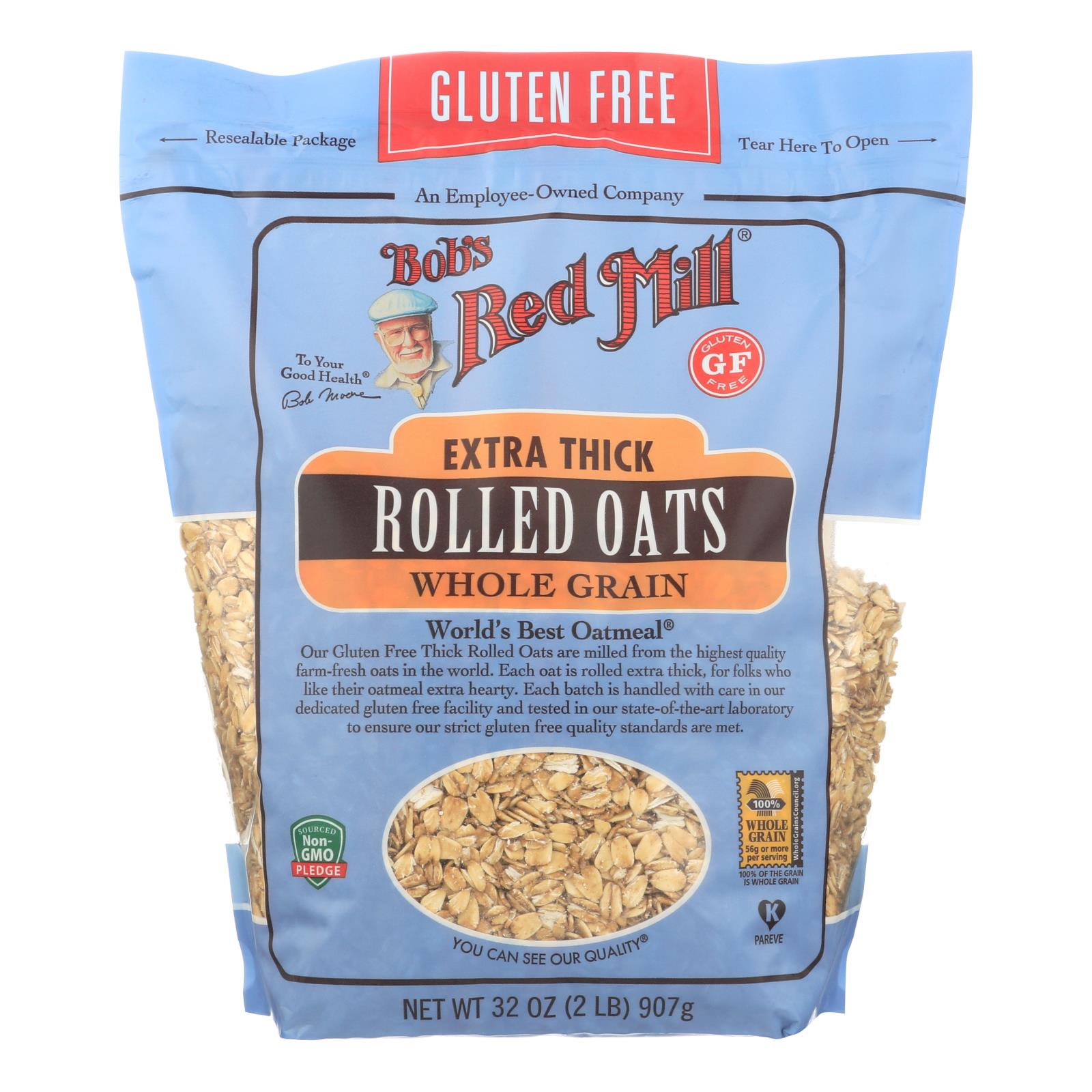 Bob's Red Mill - Thick Rolled Oats - Gluten Free - Case Of 4-32 Oz. - GreatEagleInc