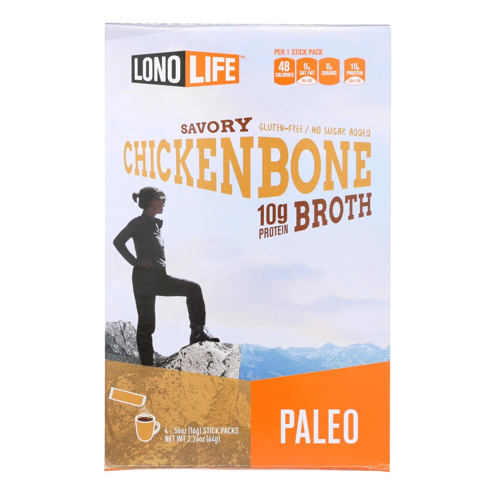 Lonolife Chicken Bone Broth  - Case Of 6 - 4/.56 Oz - GreatEagleInc