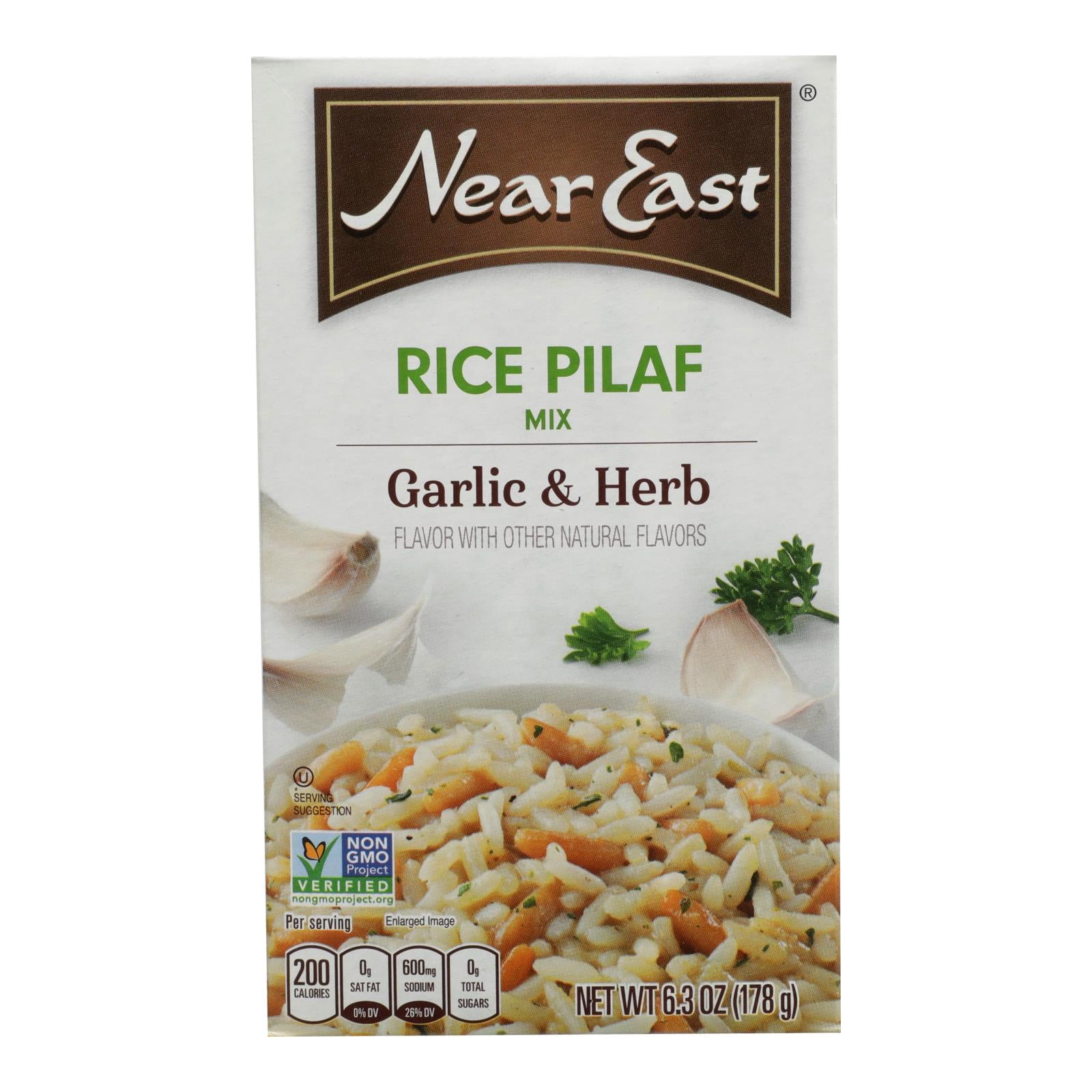 Near East Rice Pilafs - Garlic And Herb - Case Of 12 - 6.3 Oz. - GreatEagleInc