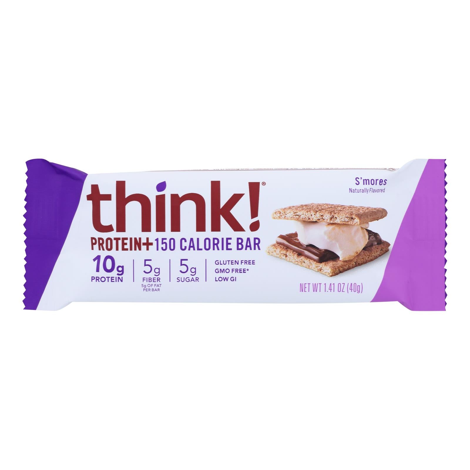 Think! Thin Protein And Fiber Bar - S'mores - Case Of 10 - 1.41 Oz - GreatEagleInc