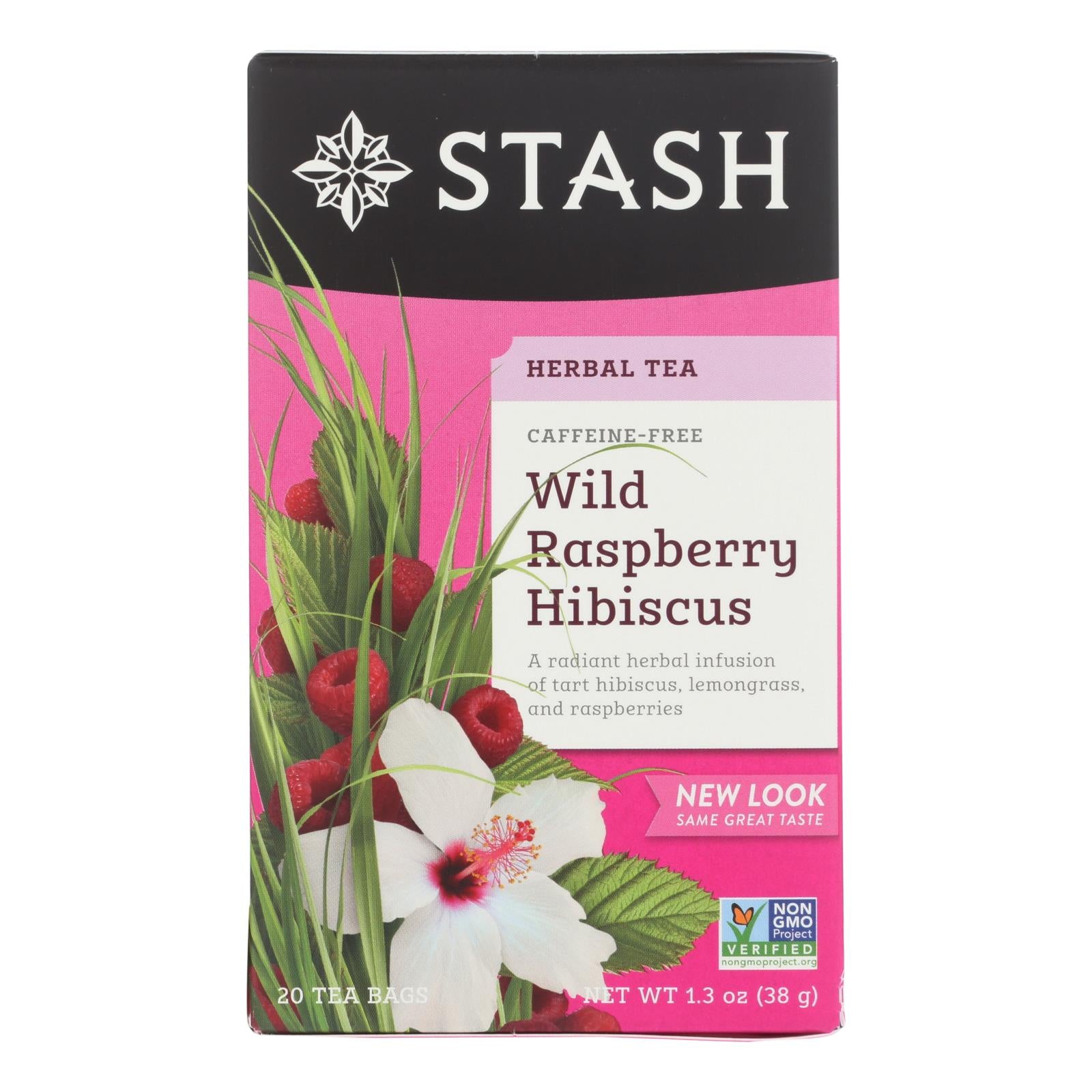 Stash Tea Hibiscus Herbal?tea - Wild Raspberry - Case Of 6 - 20 Bags - GreatEagleInc