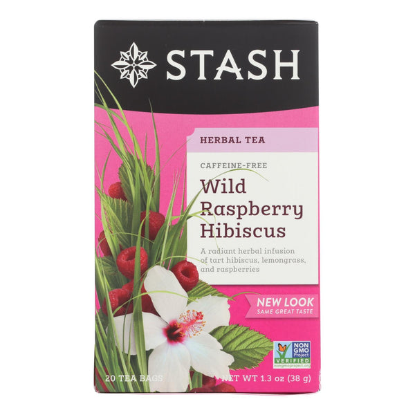 Stash Tea Hibiscus Herbal?tea - Wild Raspberry - Case Of 6 - 20 Bags - GreatEagleInc